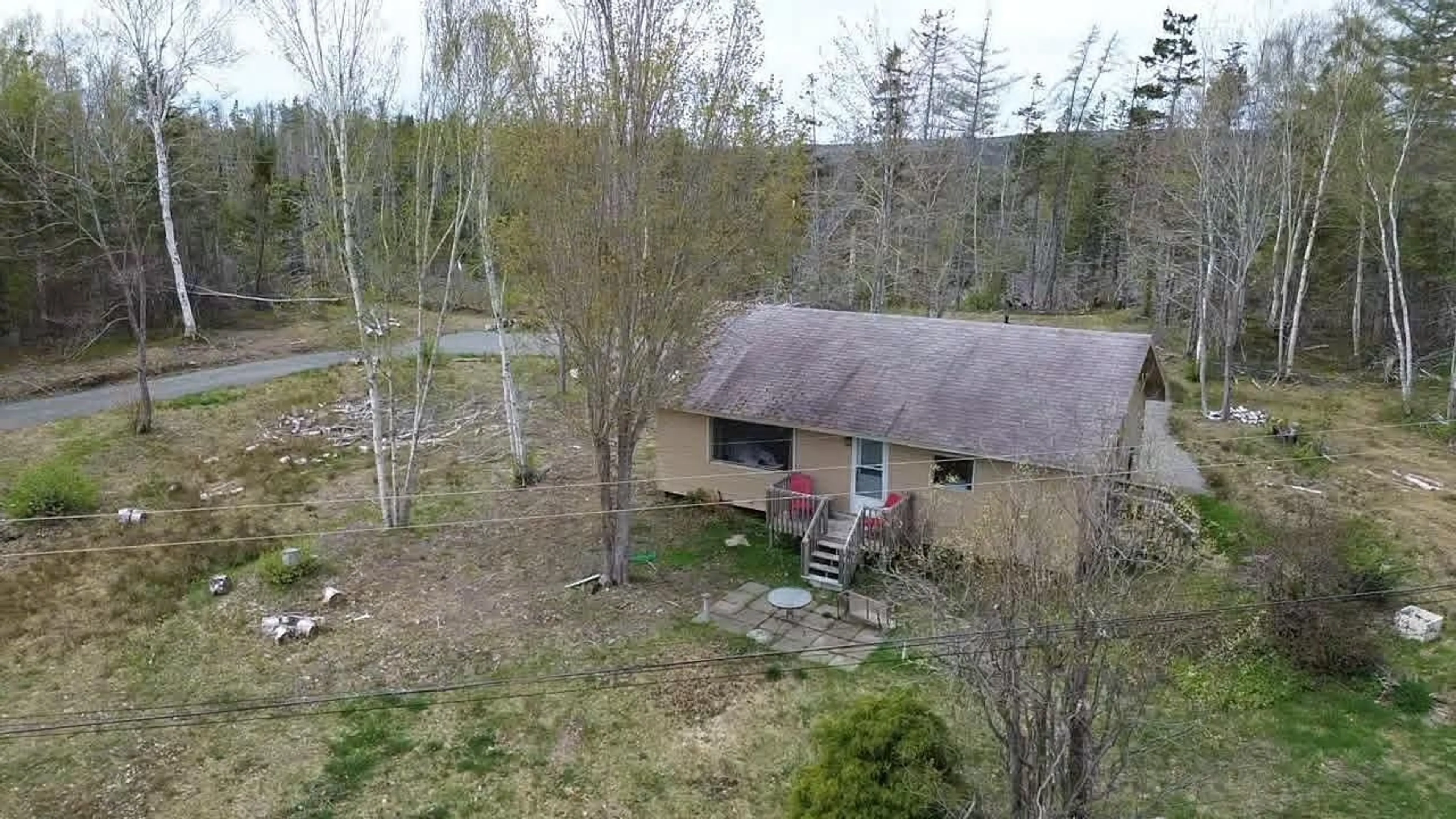 A pic from outside/outdoor area/front of a property/back of a property/a pic from drone, forest/trees view for 4299 Grand Mira North Rd, Huntington Nova Scotia B1K 1V7