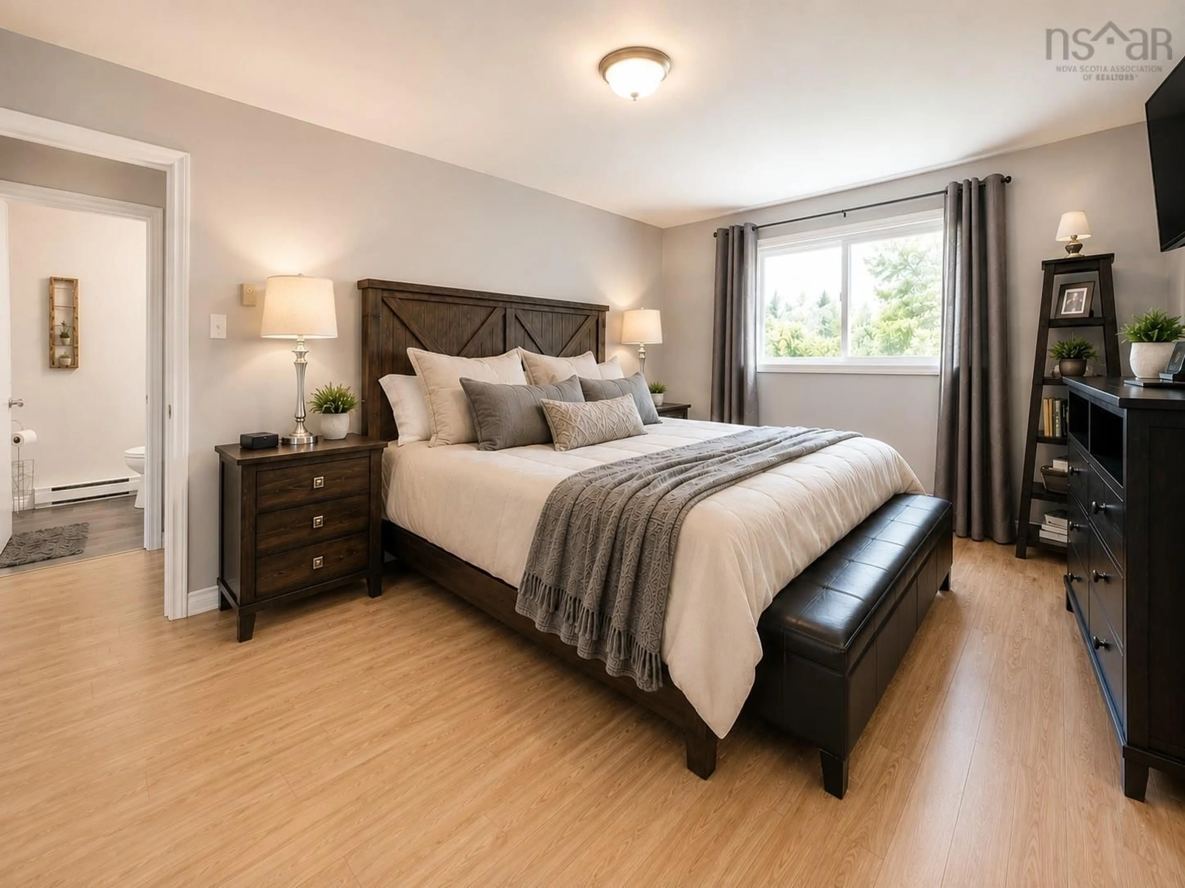 Bedroom with bed, wood/laminate floor for 17 Sugar Maple Dr, Timberlea Nova Scotia B3T 1G3