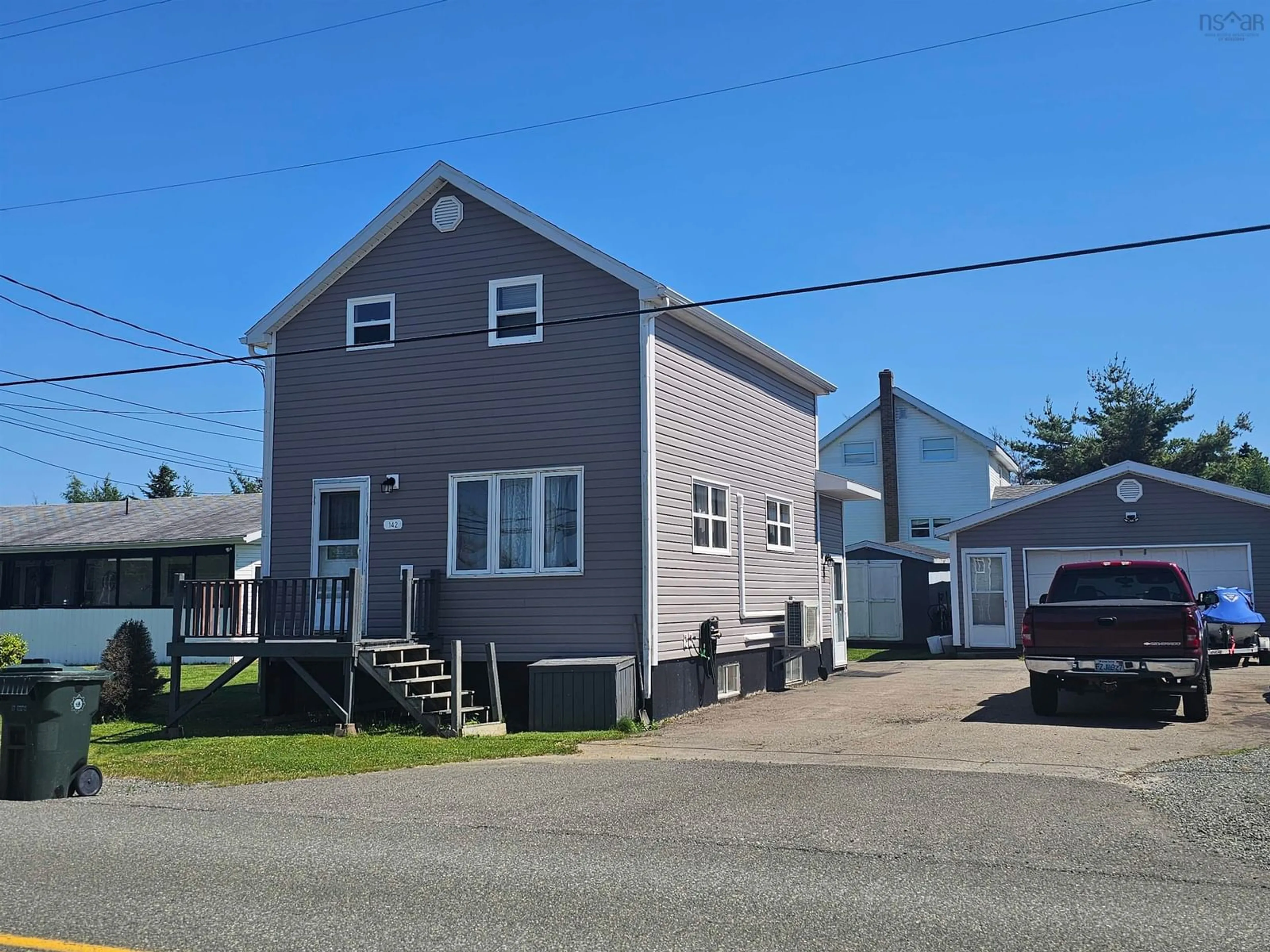 A pic from outside/outdoor area/front of a property/back of a property/a pic from drone, street for 142 Birch Grove Rd, Port Morien Nova Scotia B1B 1H2