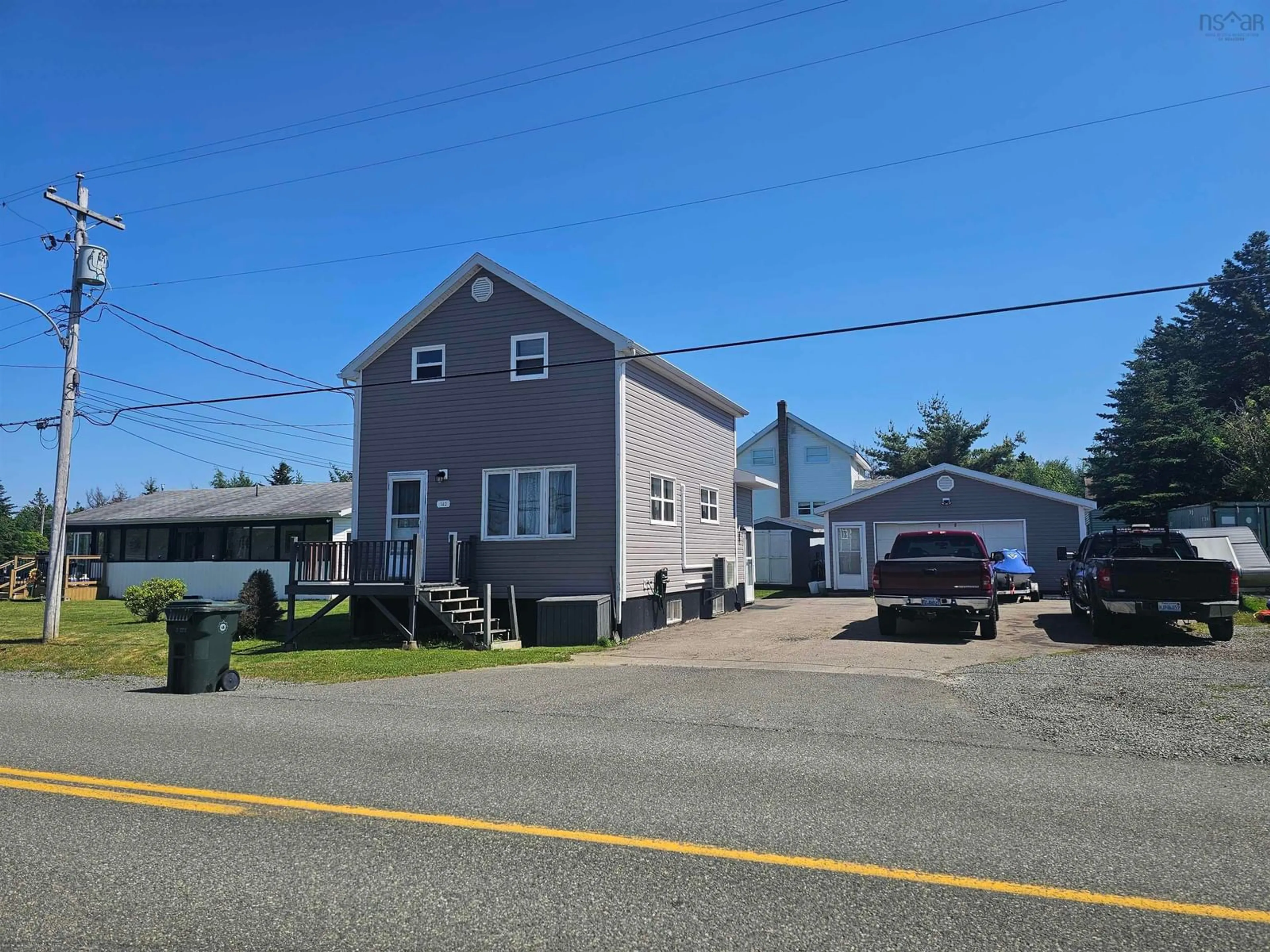 A pic from outside/outdoor area/front of a property/back of a property/a pic from drone, street for 142 Birch Grove Rd, Port Morien Nova Scotia B1B 1H2