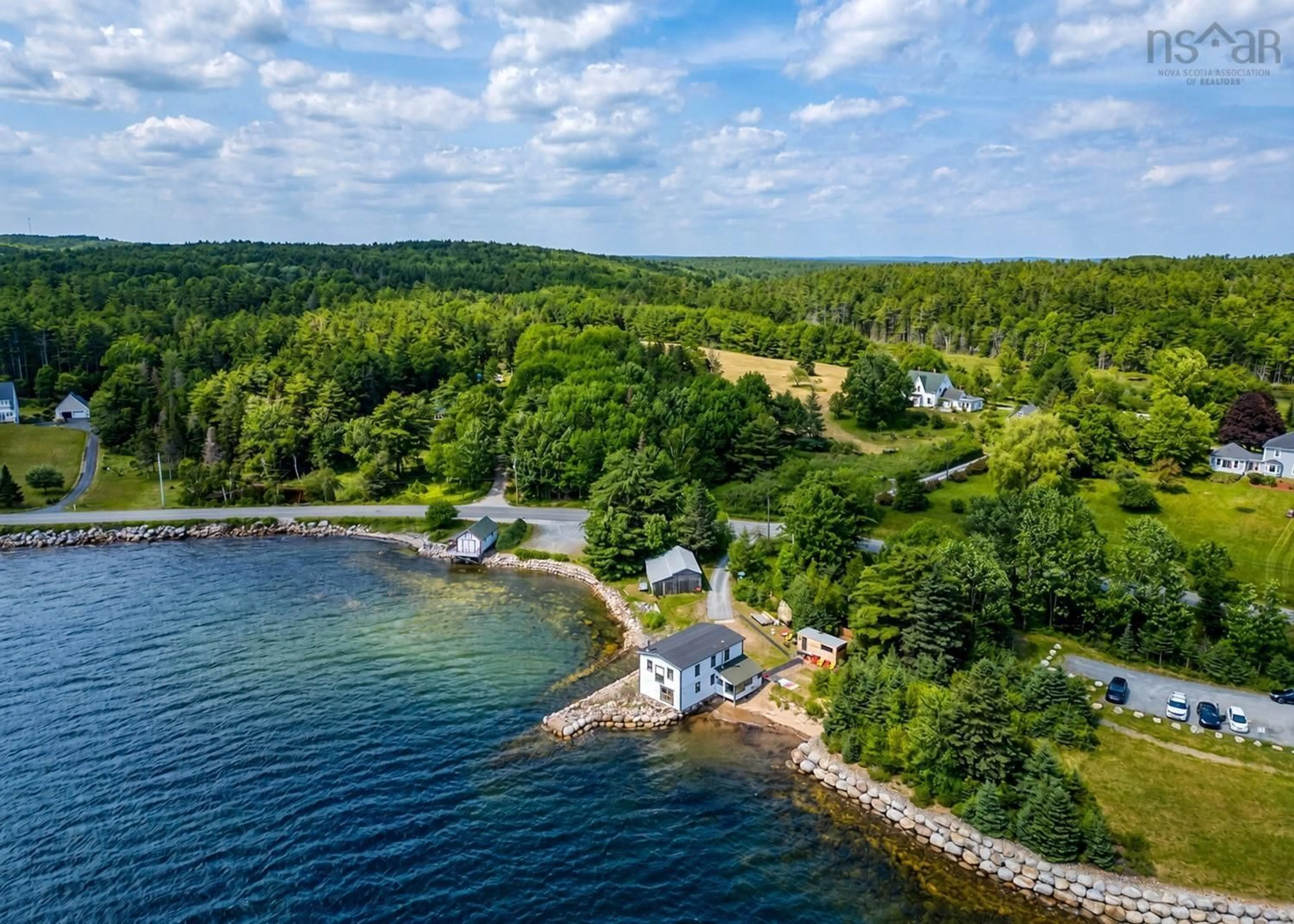 A pic from outside/outdoor area/front of a property/back of a property/a pic from drone, water/lake/river/ocean view for 1036 Oakland Rd, Oakland Nova Scotia B0J 2E0