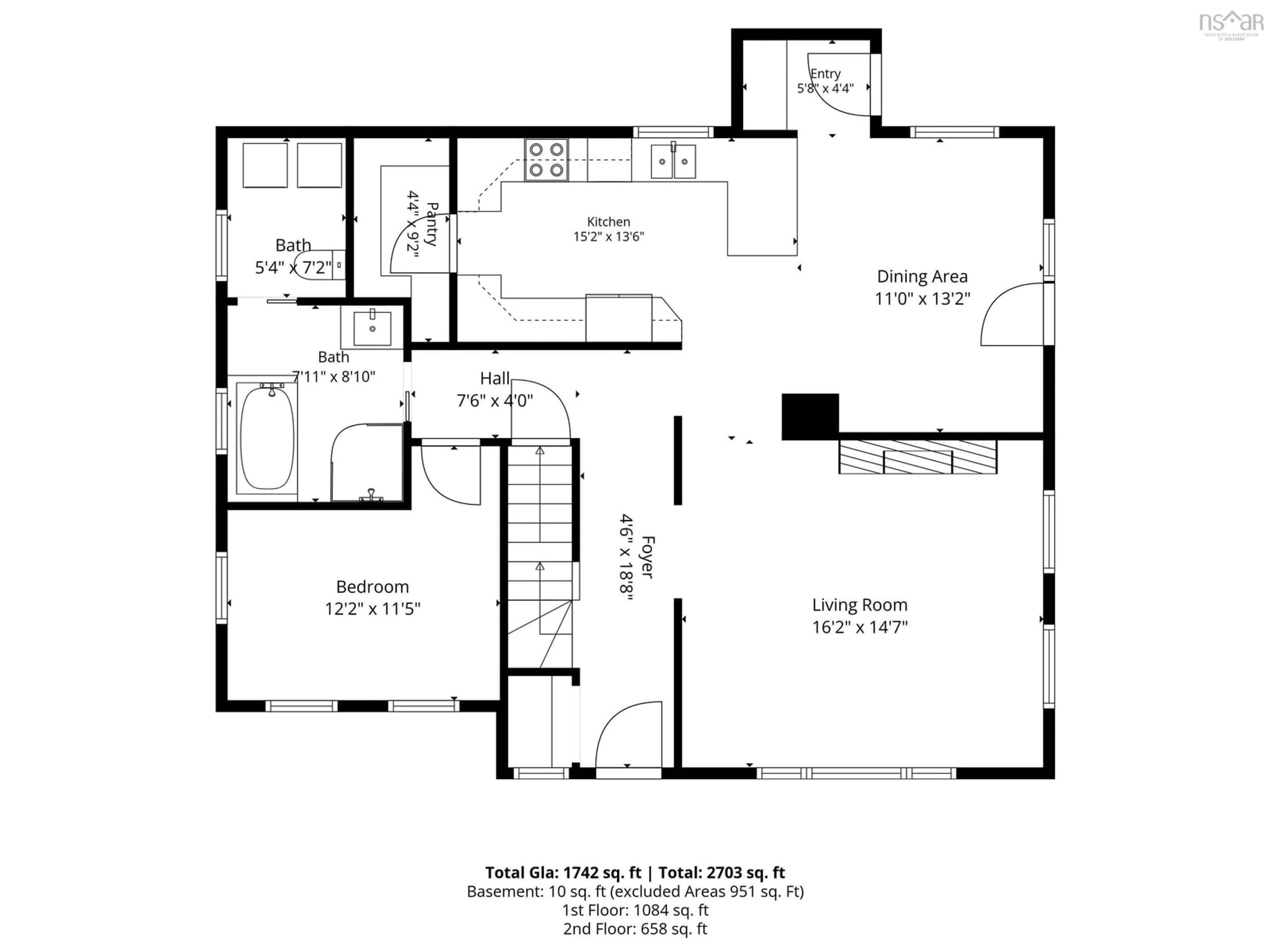 Floor plan for 42 Courtney Rd, Cape North Nova Scotia B0C 1G0