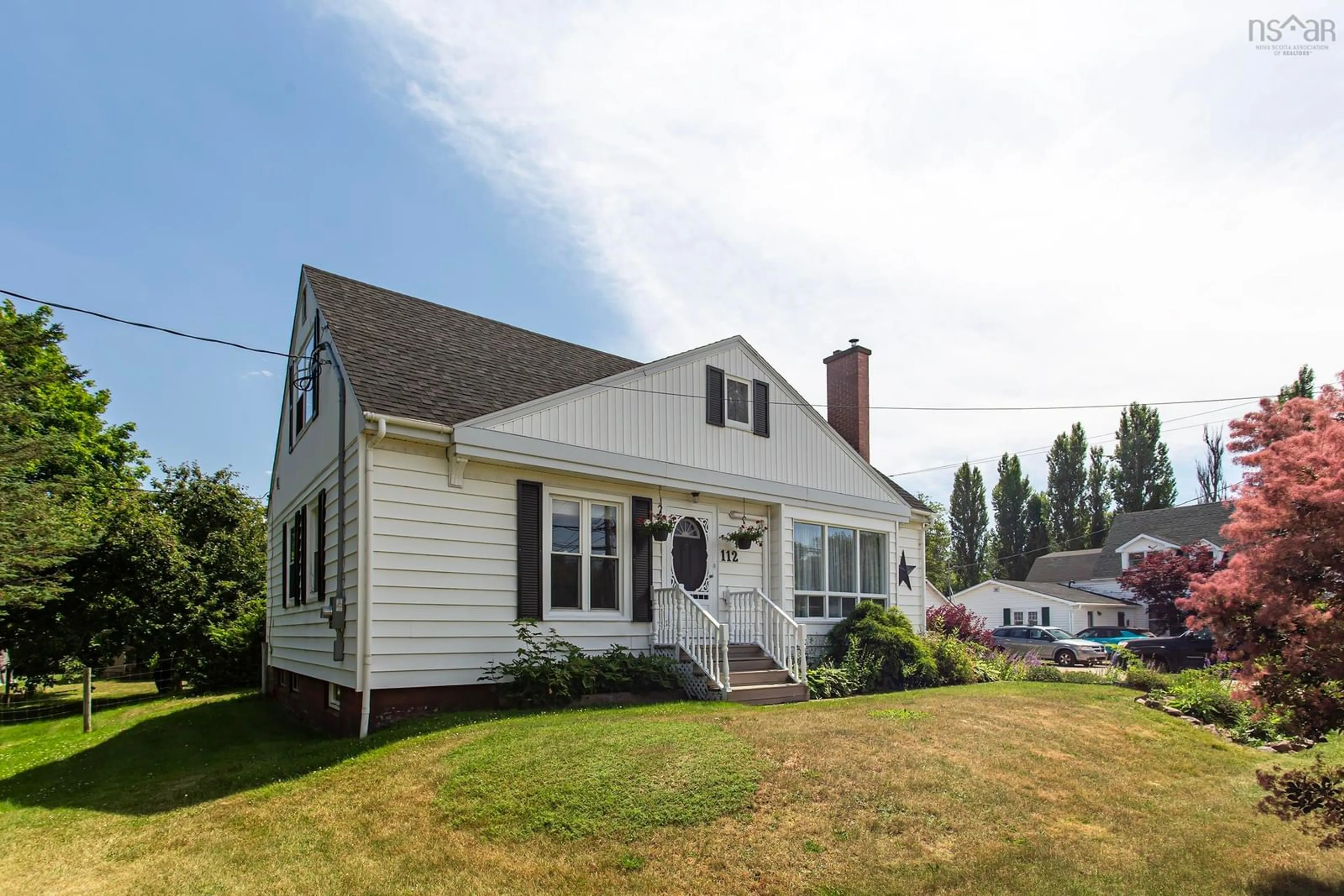 Home with vinyl exterior material, street for 112 Main St, Middleton Nova Scotia B0S 1P0