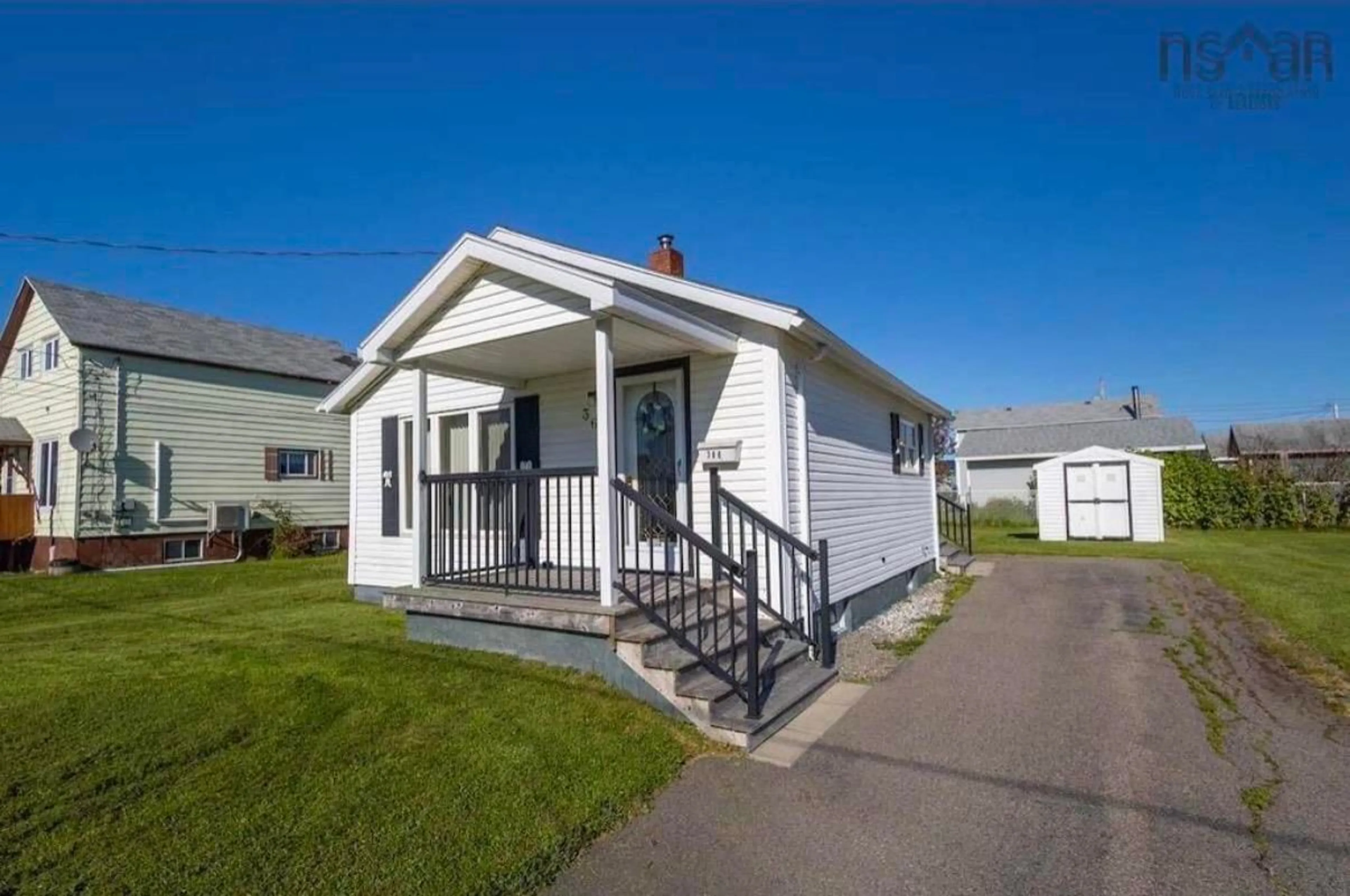 Home with vinyl exterior material, street for 366 12th St, New Waterford Nova Scotia B1H 4A1