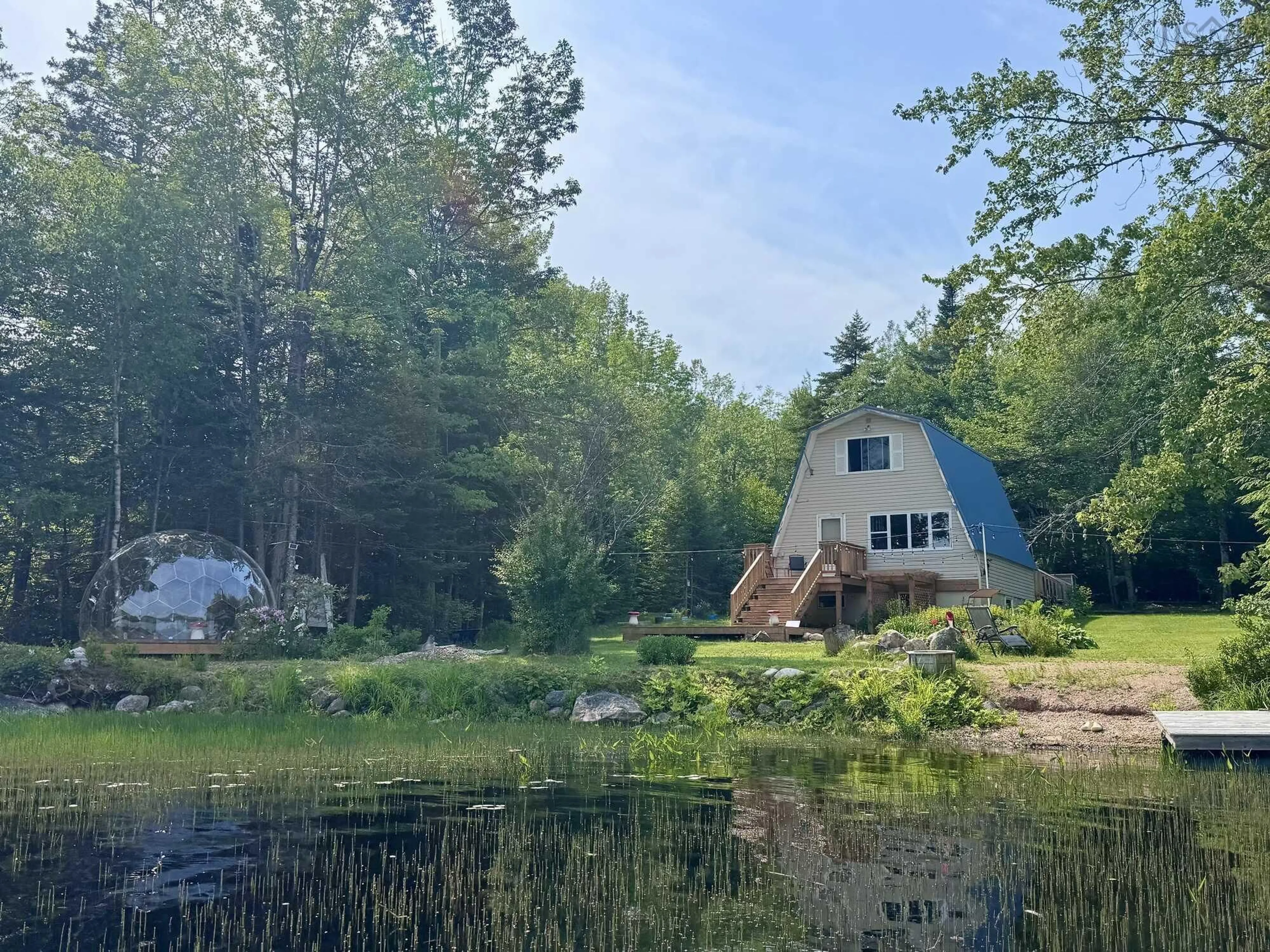 A pic from outside/outdoor area/front of a property/back of a property/a pic from drone, water/lake/river/ocean view for 228 Mack Lake Rd, East Dalhousie Nova Scotia B0R 1H0