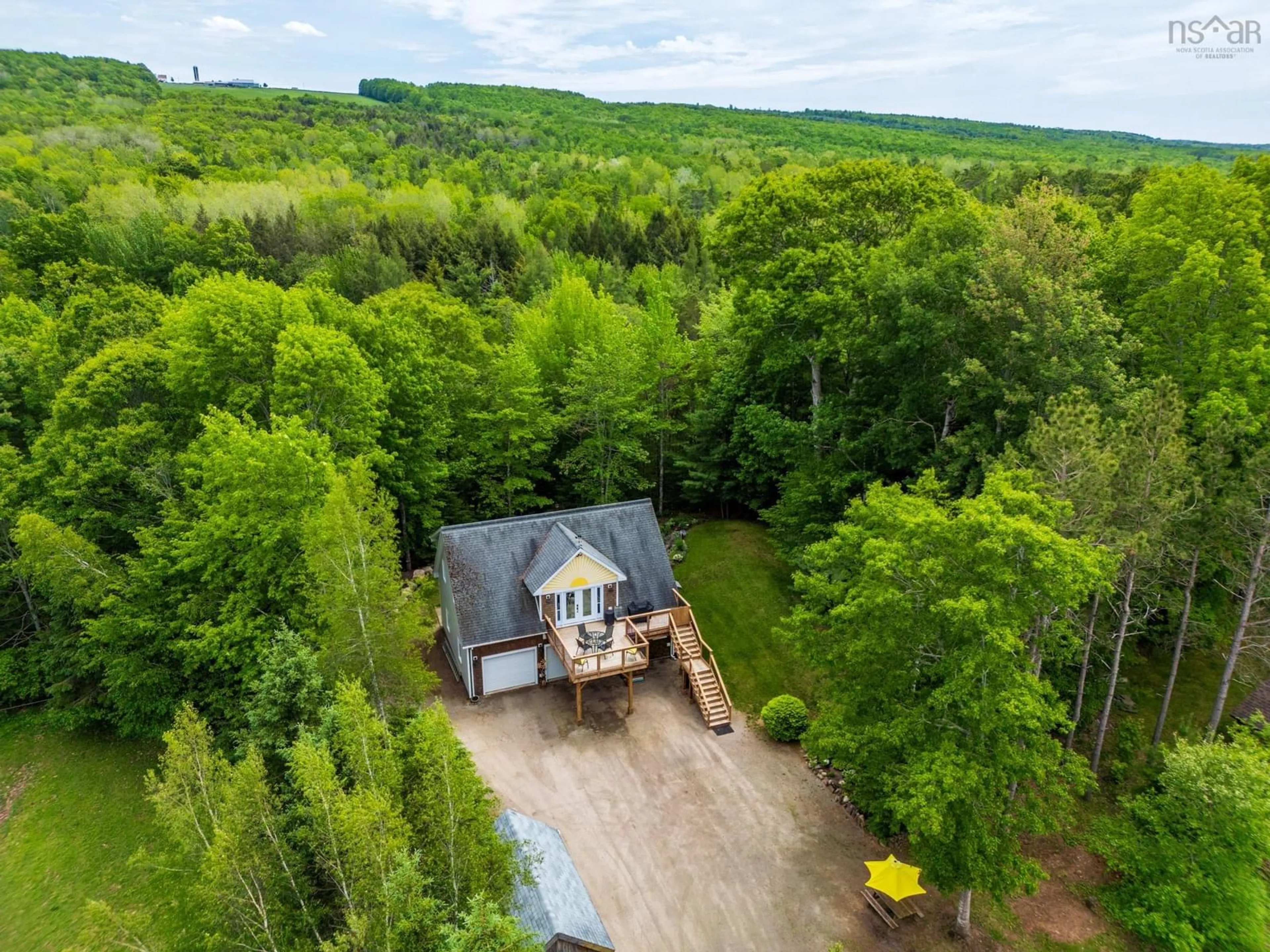 A pic from outside/outdoor area/front of a property/back of a property/a pic from drone, forest/trees view for 128 Messenger Rd, Torbrook Mines Nova Scotia B0P 1N0