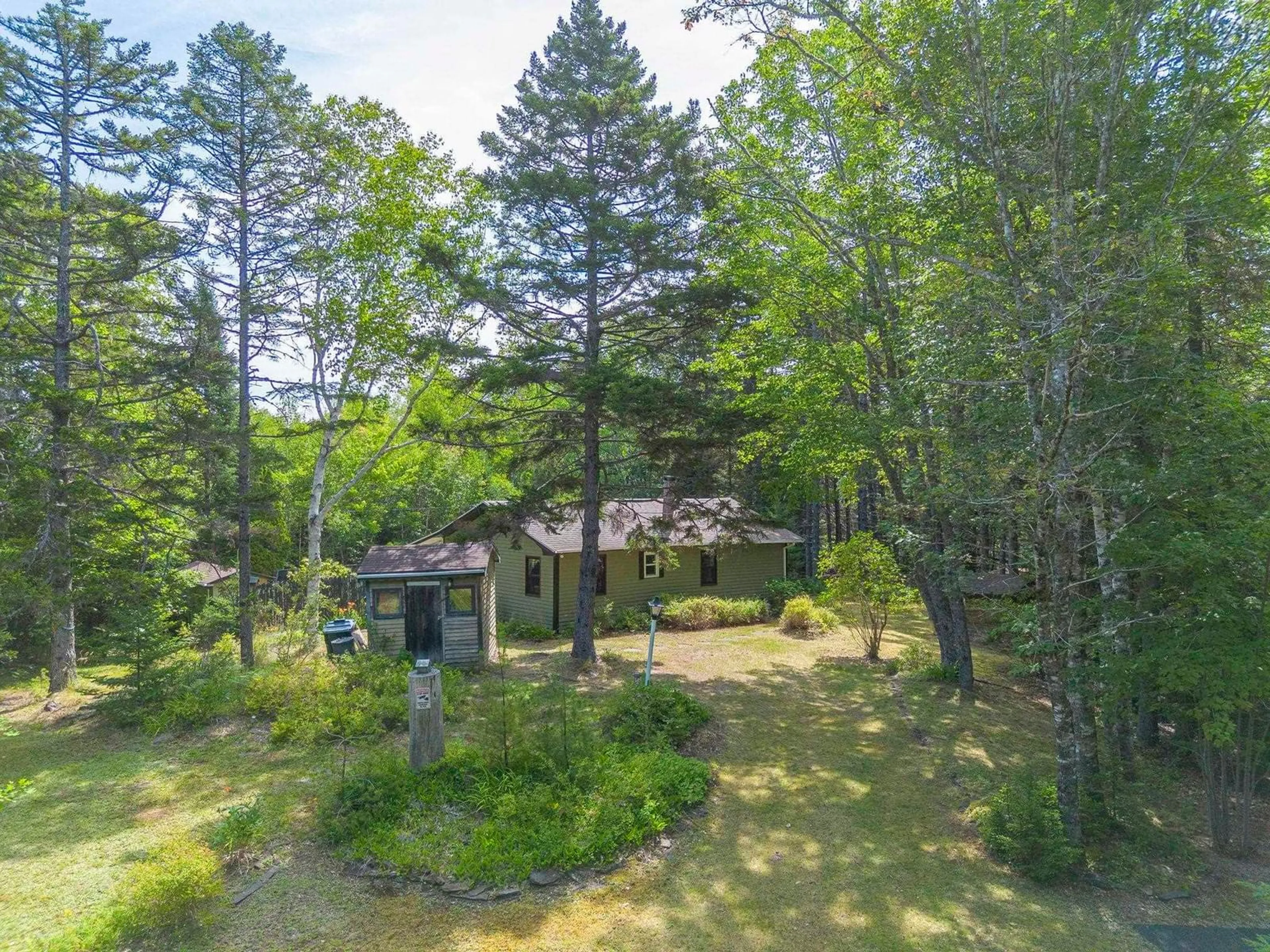 A pic from outside/outdoor area/front of a property/back of a property/a pic from drone, forest/trees view for 382 Sarty Rd, Wentzell Lake Nova Scotia B0R 1E0