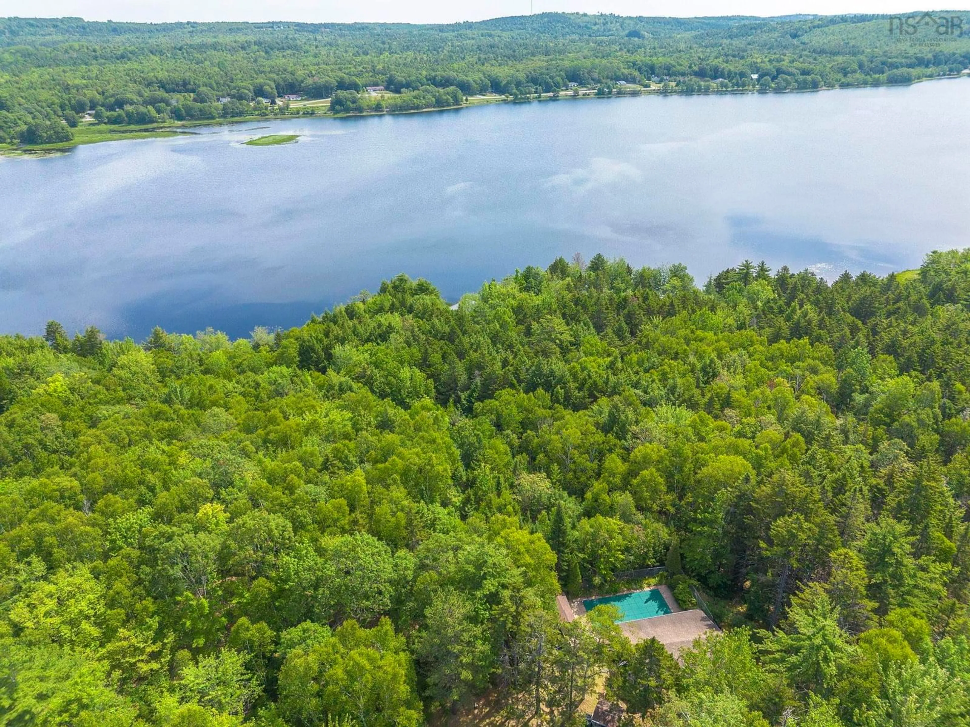 A pic from outside/outdoor area/front of a property/back of a property/a pic from drone, water/lake/river/ocean view for 382 Sarty Rd, Wentzell Lake Nova Scotia B0R 1E0