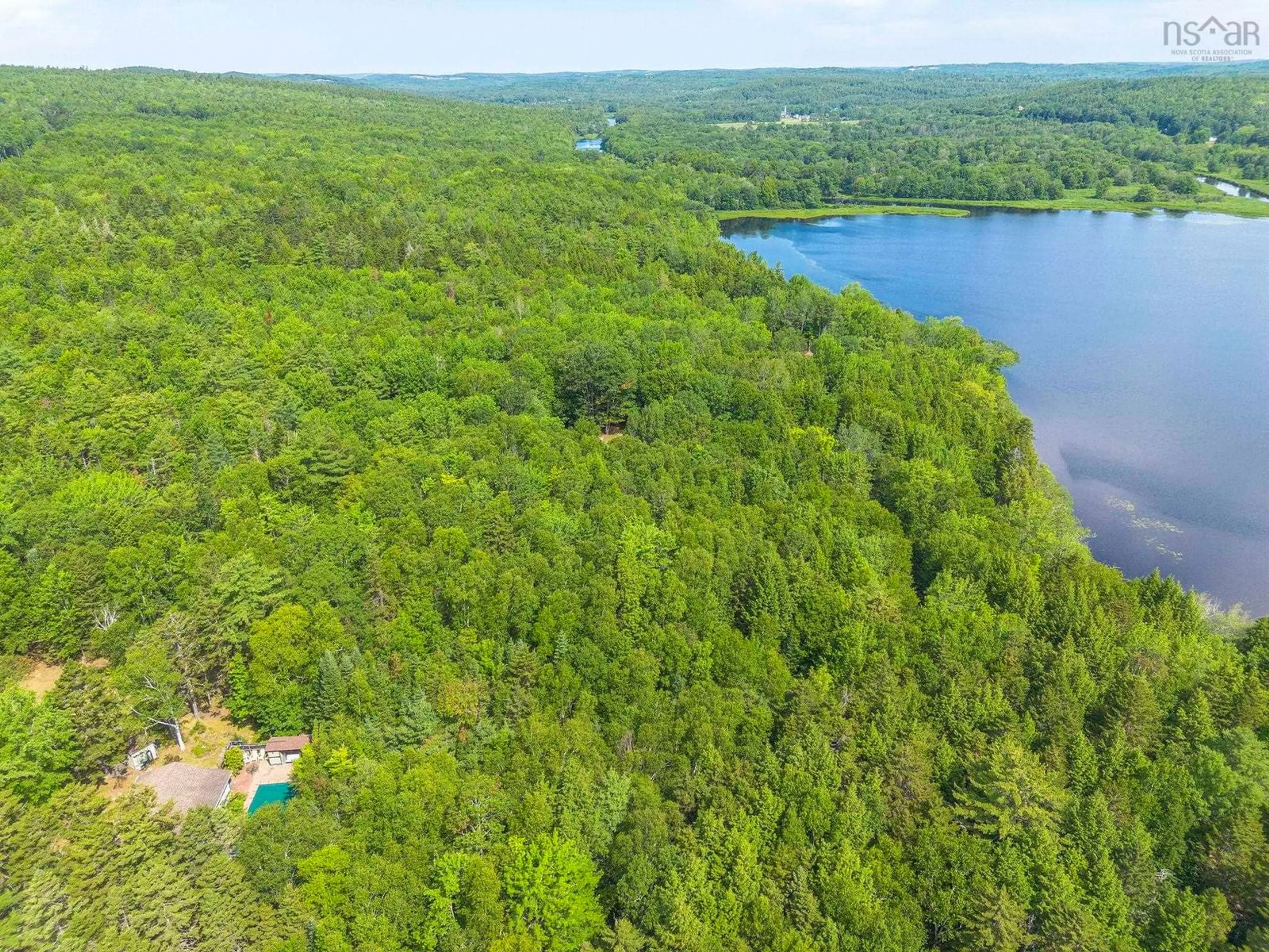A pic from outside/outdoor area/front of a property/back of a property/a pic from drone, water/lake/river/ocean view for 382 Sarty Rd, Wentzell Lake Nova Scotia B0R 1E0
