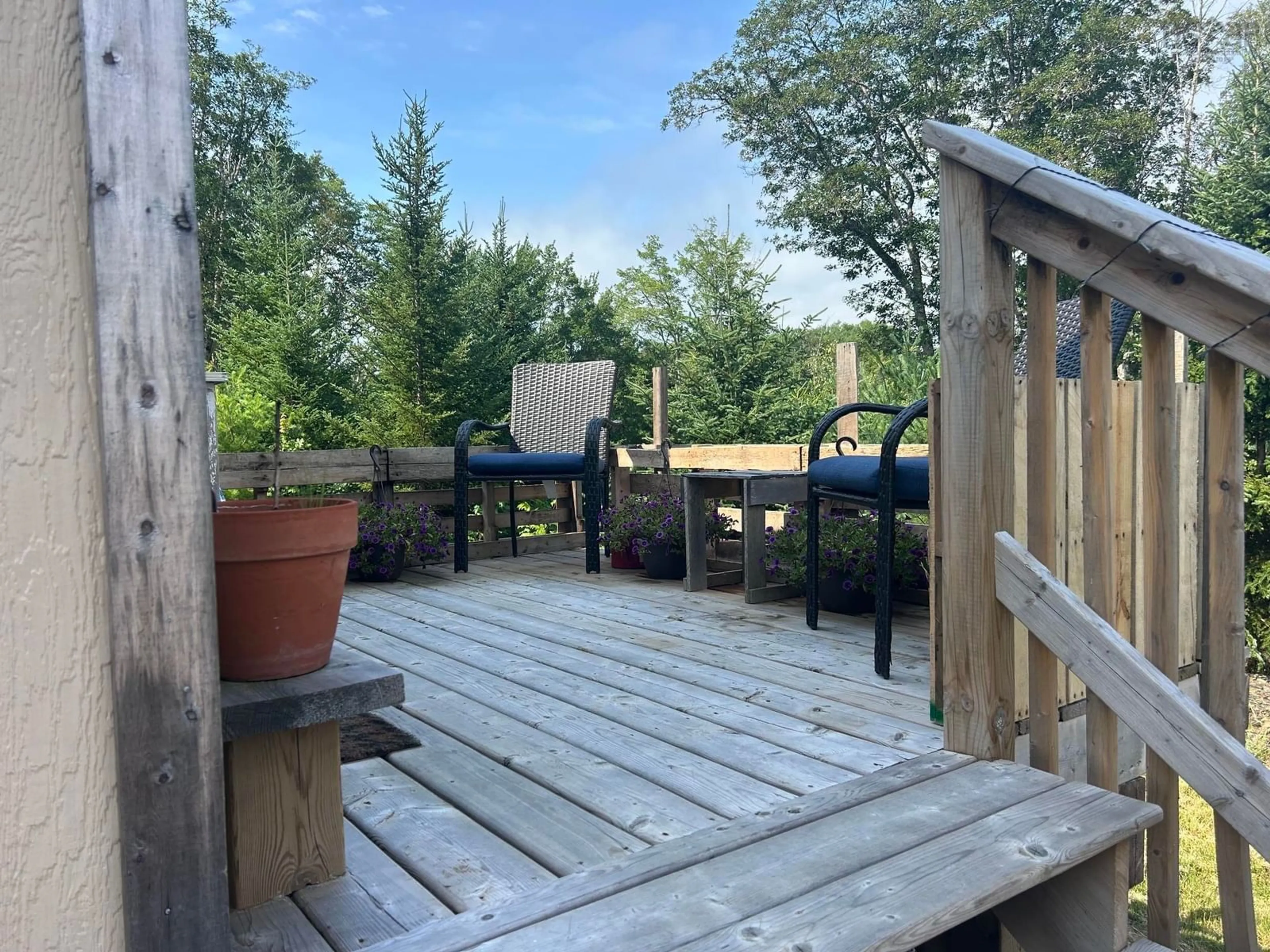 Patio, forest/trees view for 132 Mailman Rd, Baker Settlement Nova Scotia B4V 7H7