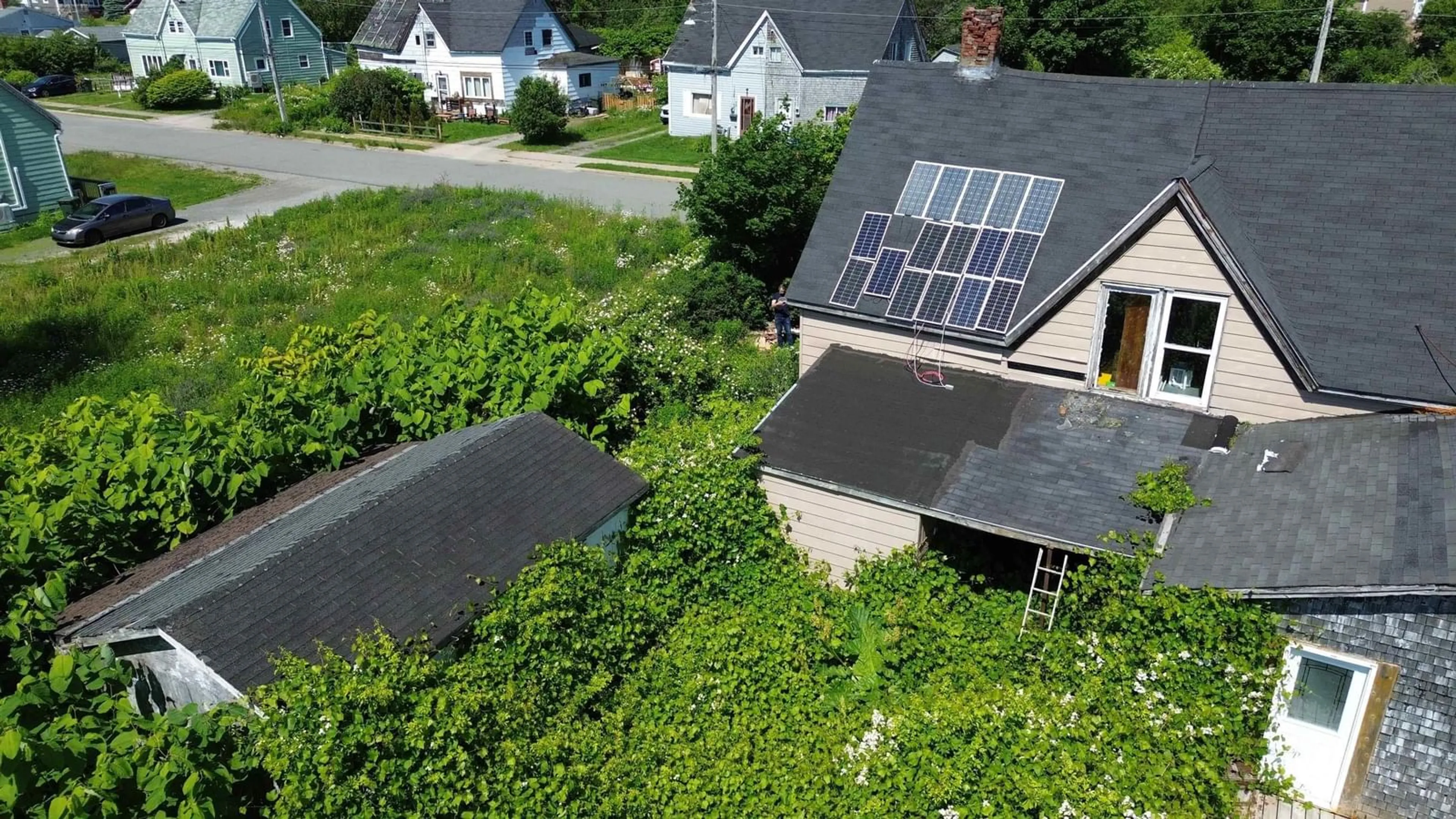 A pic from outside/outdoor area/front of a property/back of a property/a pic from drone, street for 33 Foundry Street, Glace Bay Nova Scotia B1A 2X3