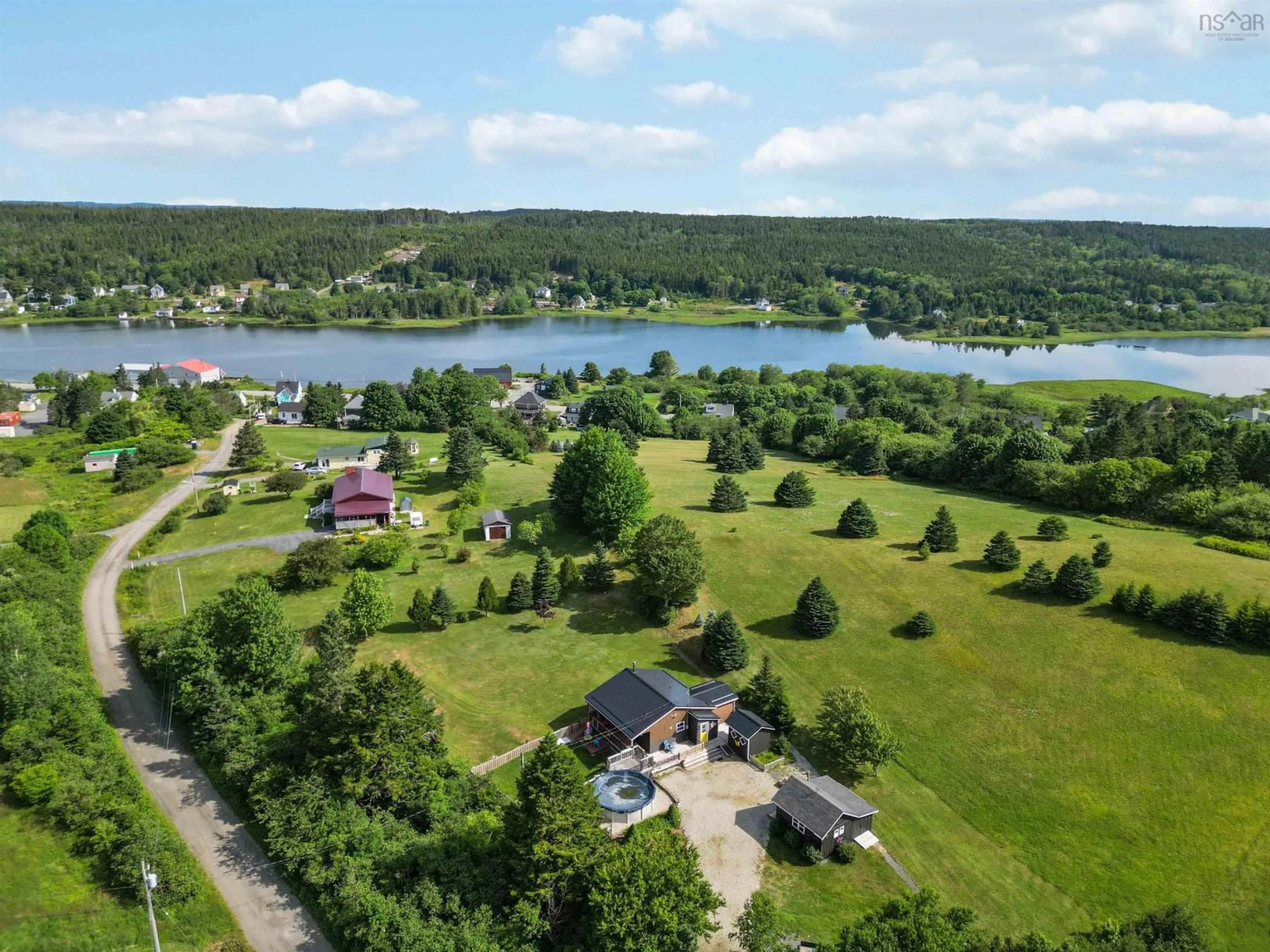 A pic from outside/outdoor area/front of a property/back of a property/a pic from drone, water/lake/river/ocean view for 75 Shepherds Hill Rd, Riverport Nova Scotia B0J 2W0