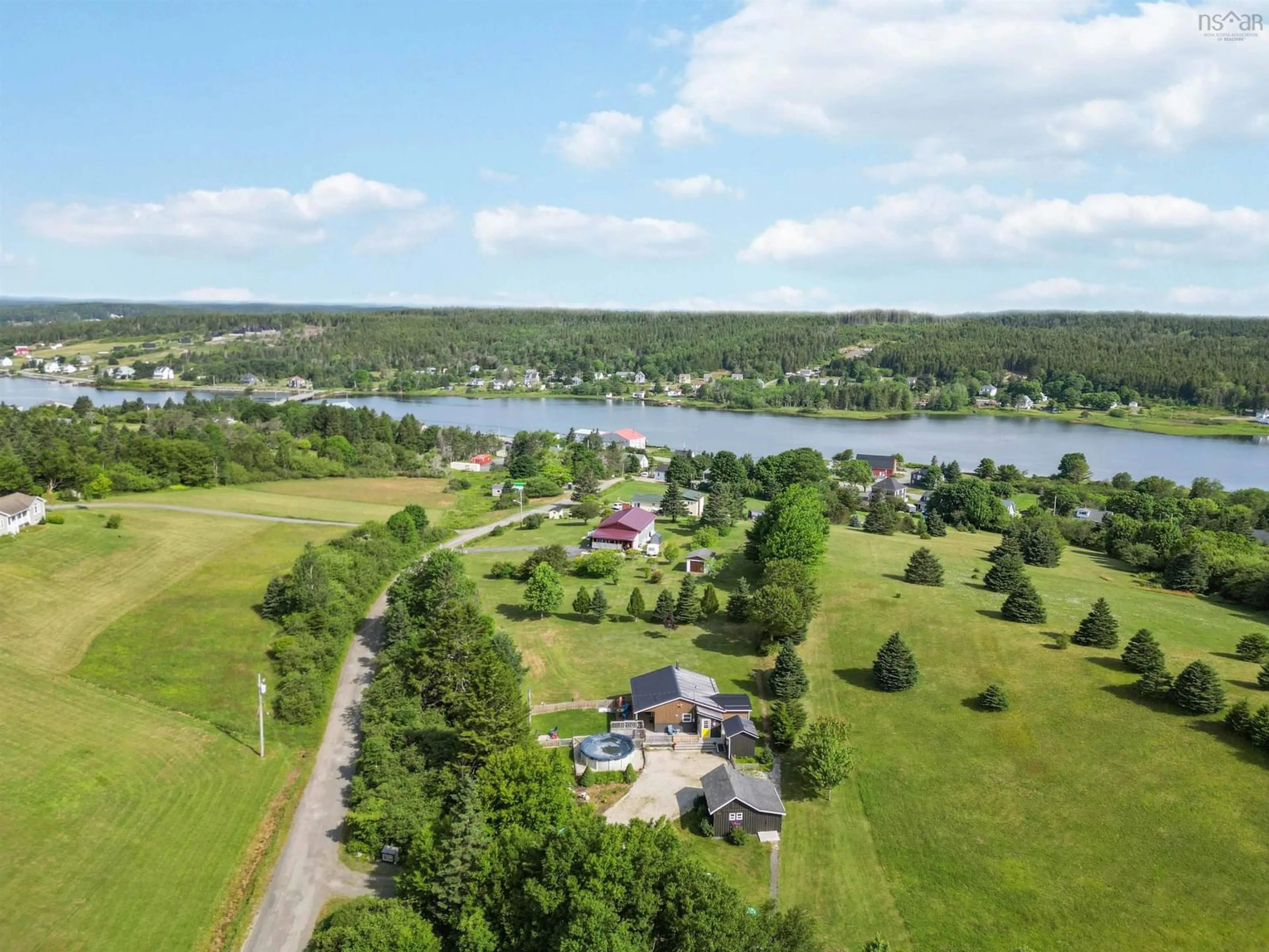 A pic from outside/outdoor area/front of a property/back of a property/a pic from drone, water/lake/river/ocean view for 75 Shepherds Hill Rd, Riverport Nova Scotia B0J 2W0