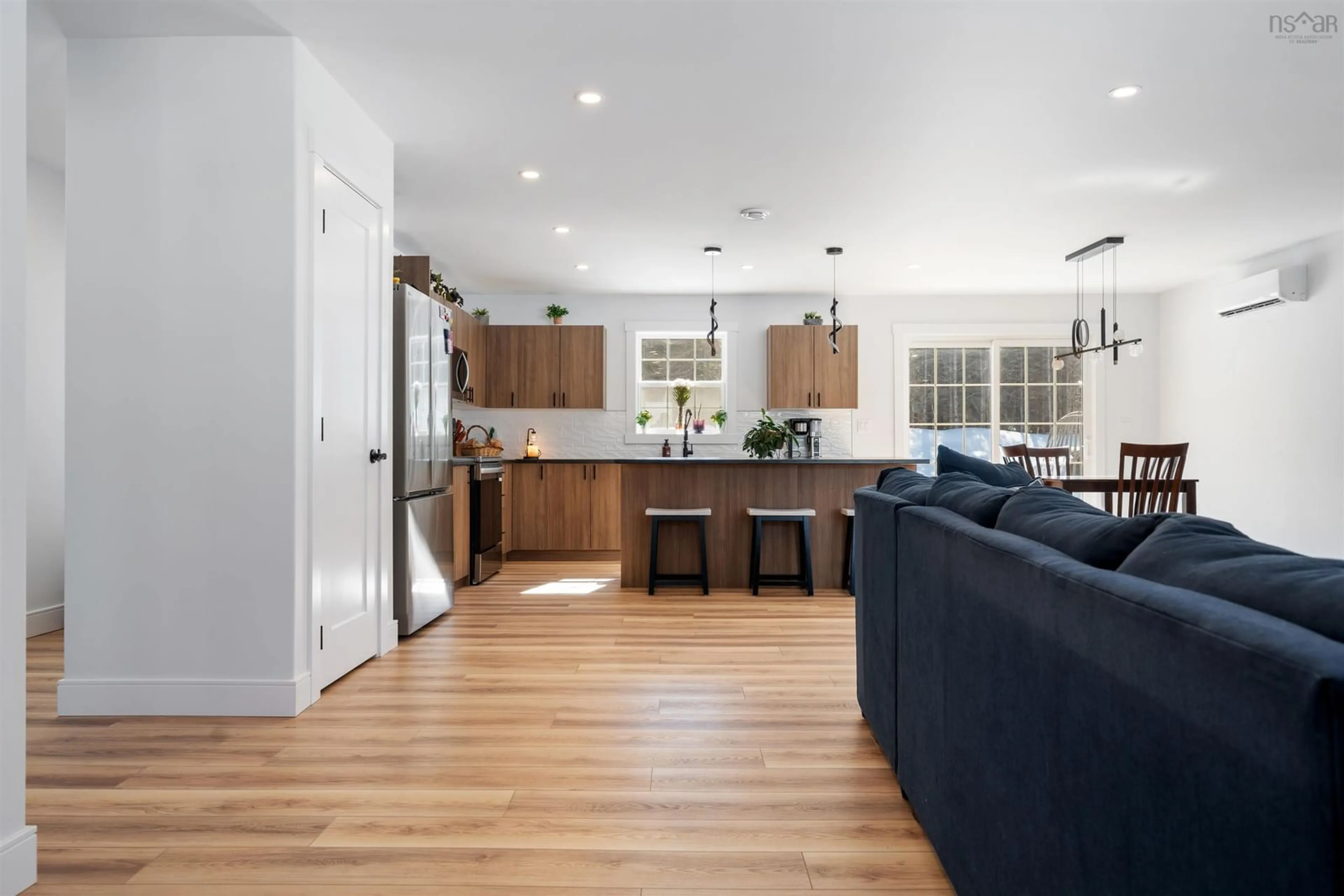 Open concept kitchen, wood/laminate floor for 420 Lays Lake Road Rd, Meaghers Grant Nova Scotia B0N 1V0