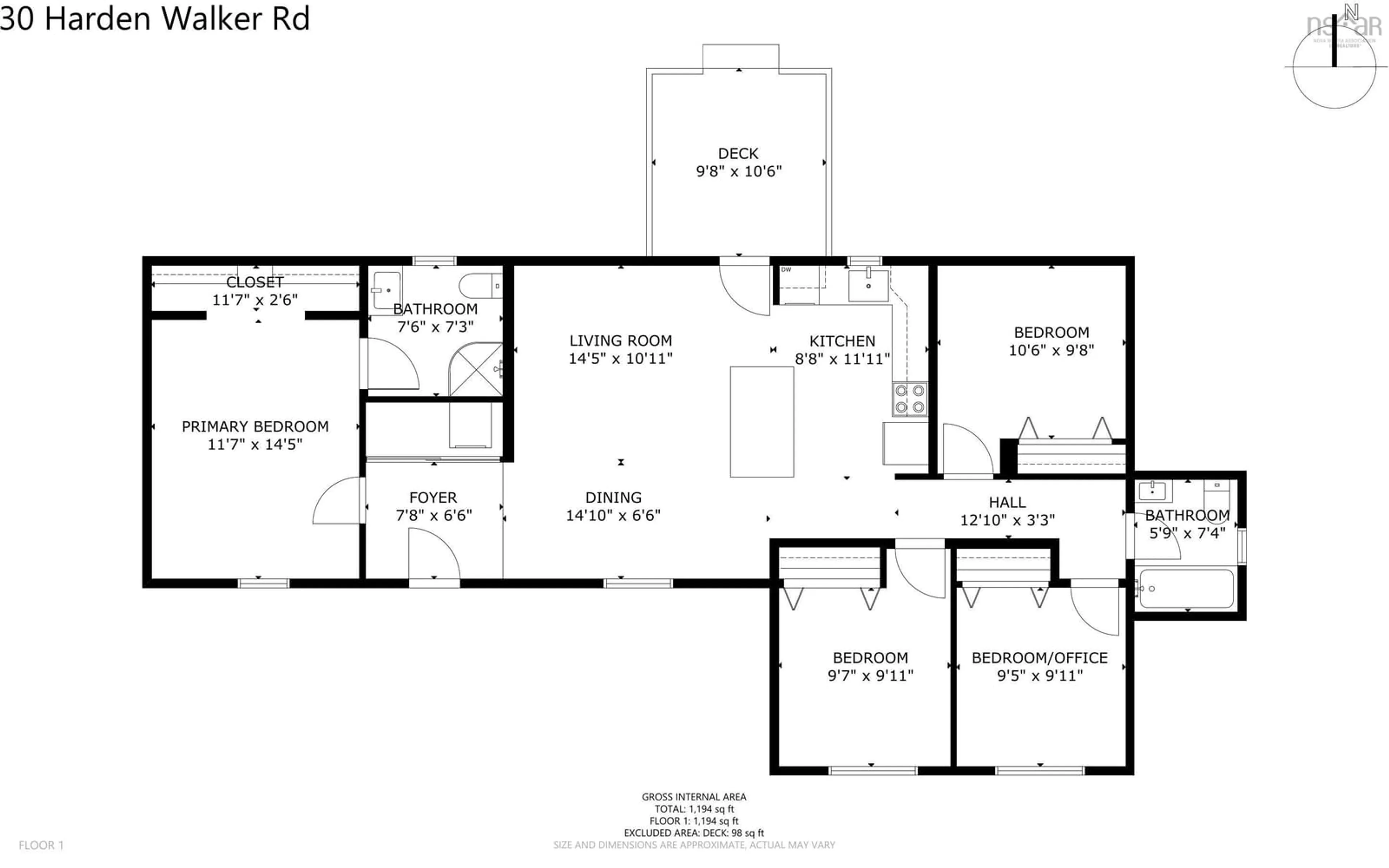 Floor plan for 30 Harden Walker Rd, Martins Point Nova Scotia B0J 2E0
