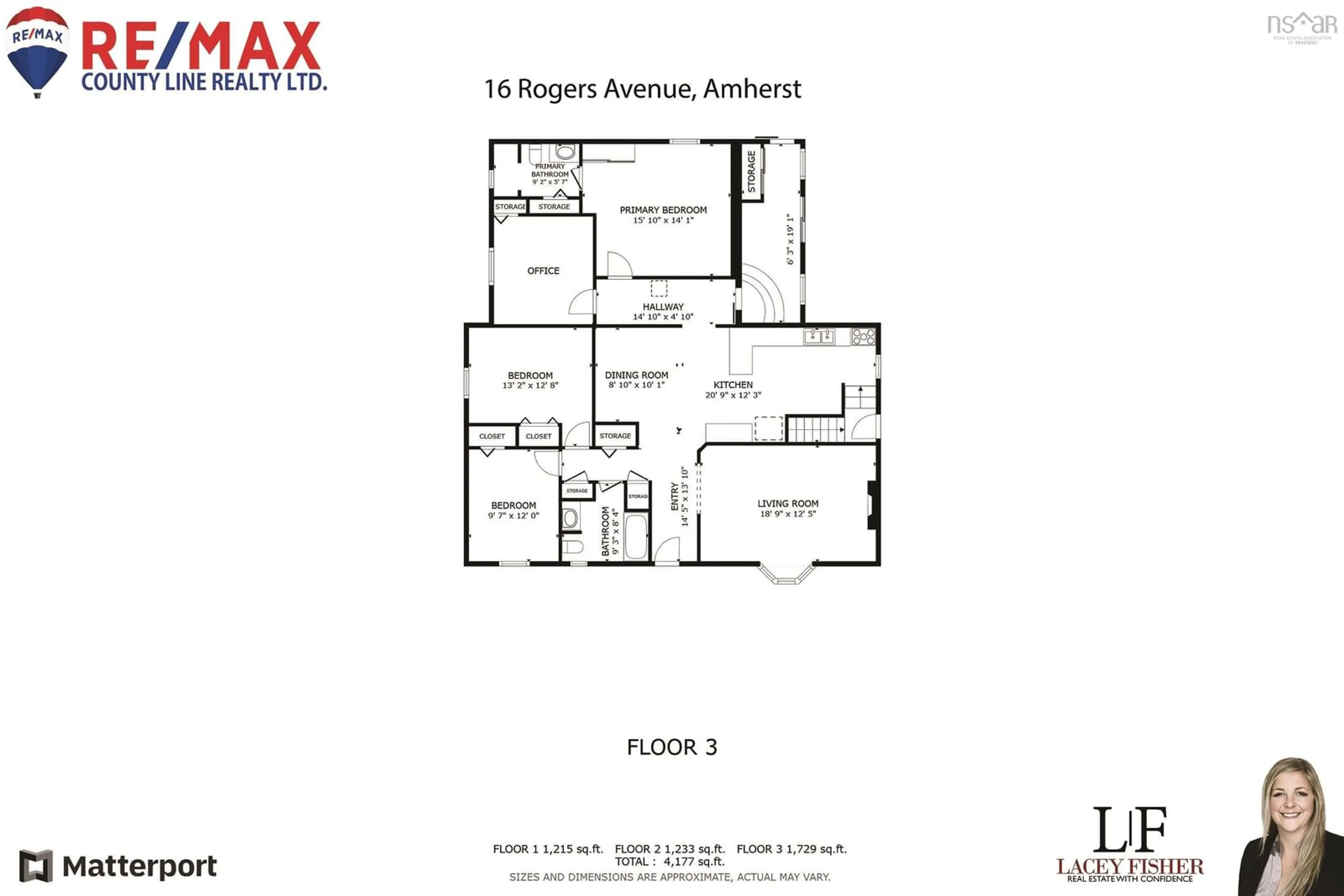 Floor plan for 16 Rogers Ave, Amherst Nova Scotia B4H 2J7
