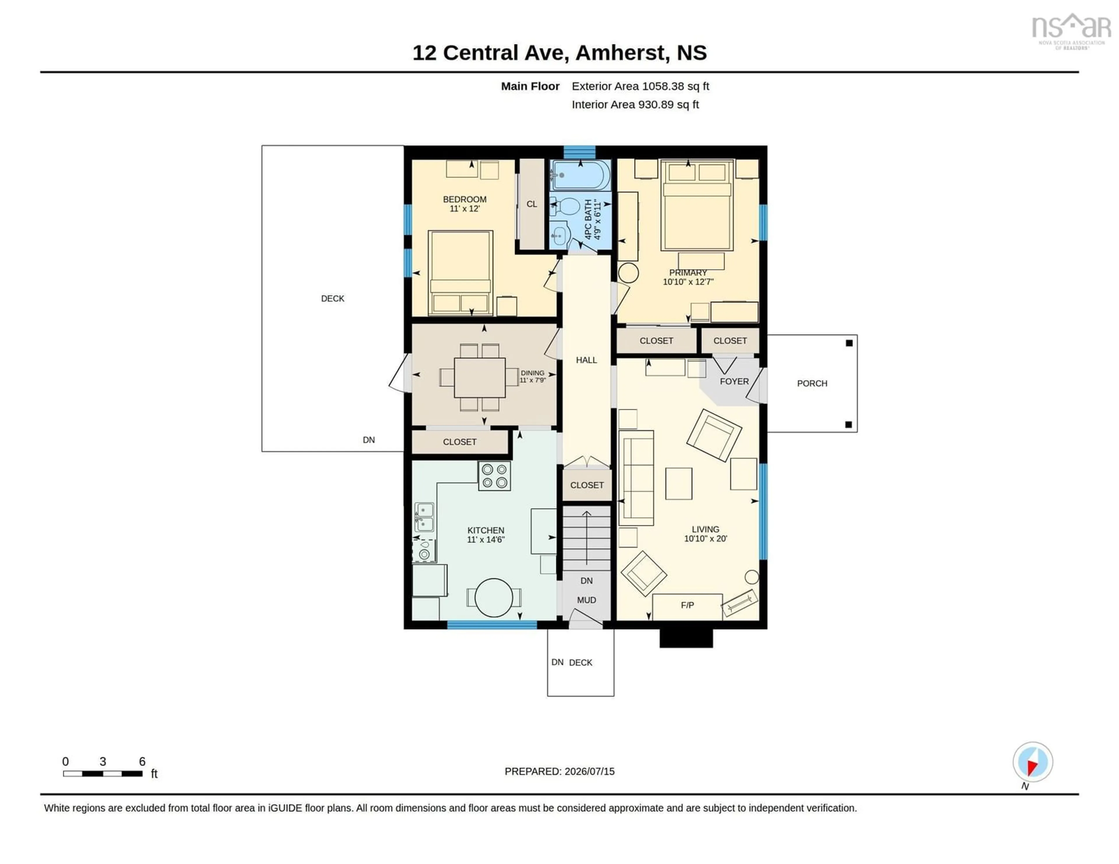Floor plan for 12 Central Ave, Amherst Nova Scotia B4H 2Y6