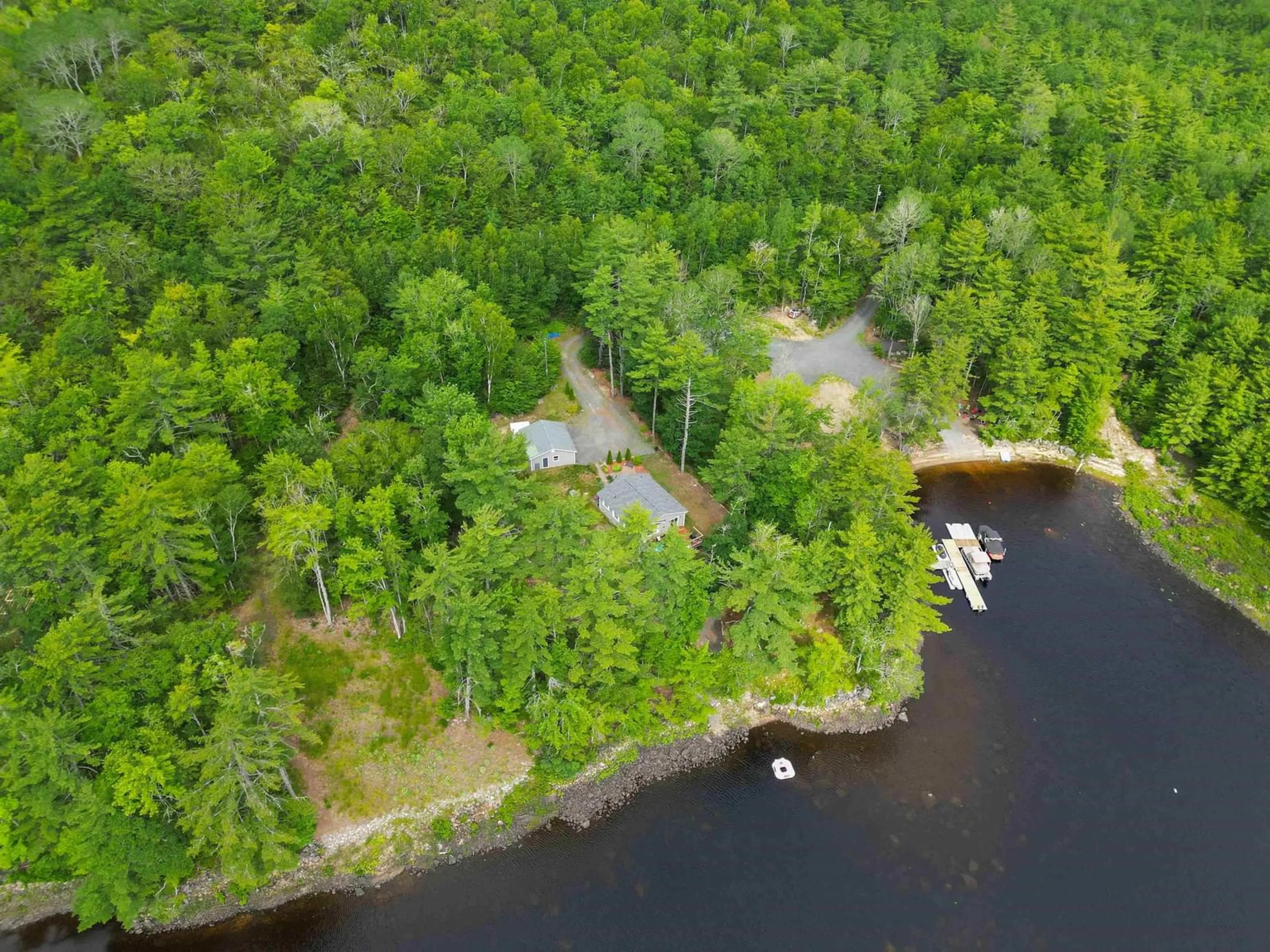 A pic from outside/outdoor area/front of a property/back of a property/a pic from drone, water/lake/river/ocean view for 78 Harbour Acres Rd, Molega Nova Scotia B0T 1E0
