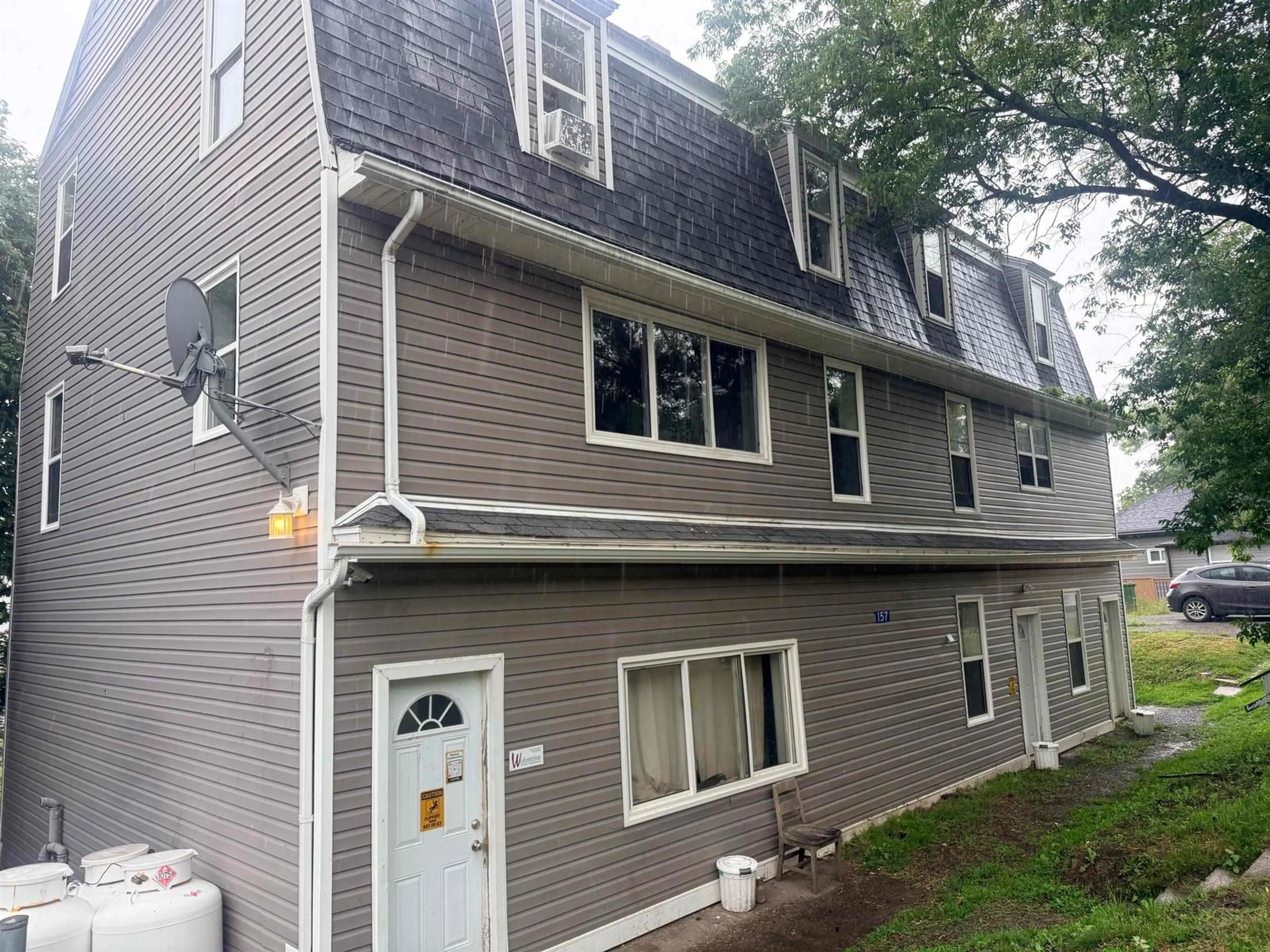 Home with vinyl exterior material, street for 157 Main St, Trenton Nova Scotia B0K 1S0