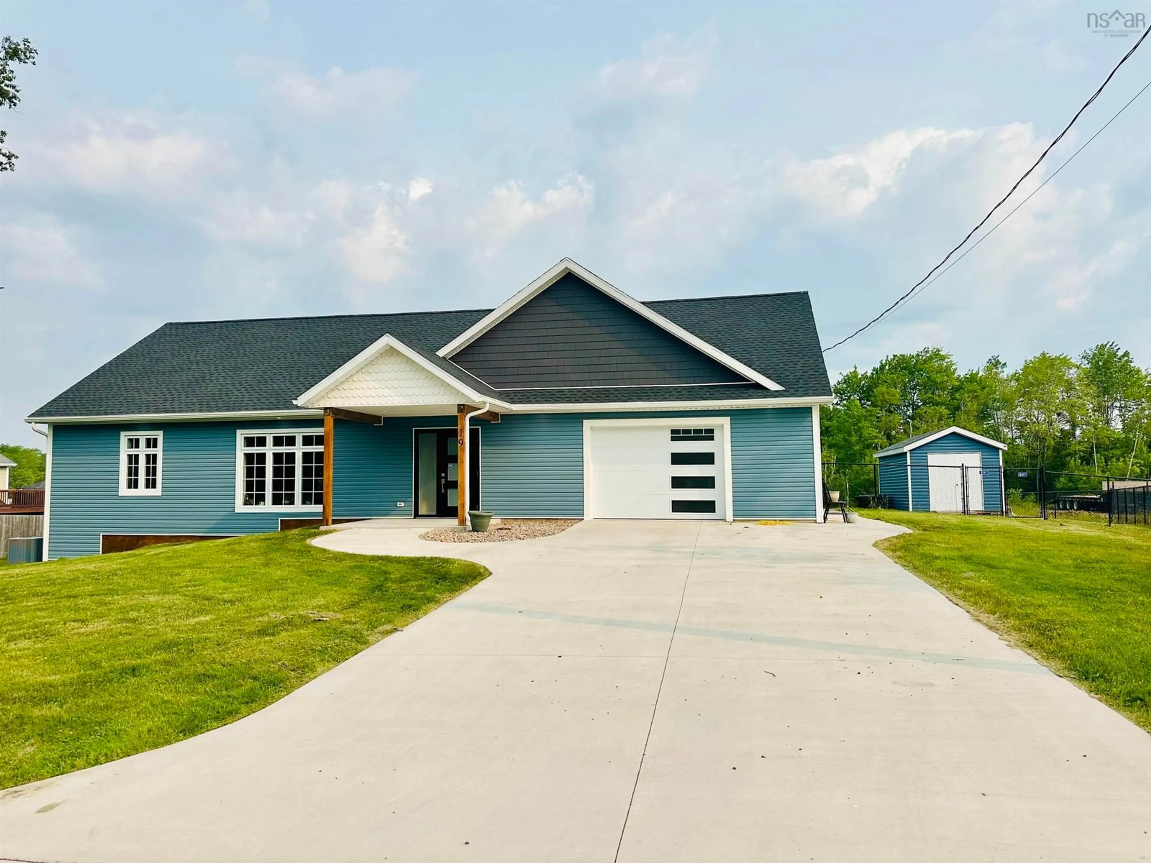 Home with vinyl exterior material, street for 19 Payton Lane, Mount William Nova Scotia B2H 5C6