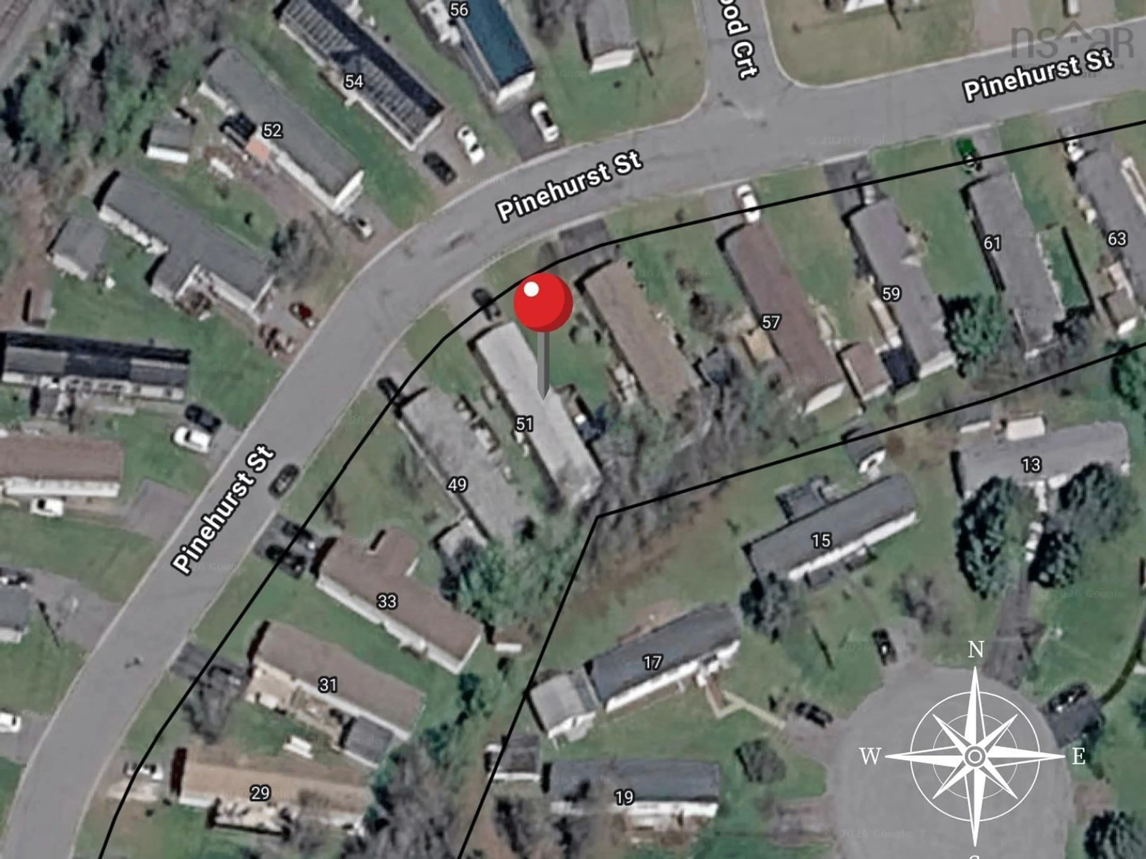 Picture of a map for 51 Pinehurst St, Amherst Nova Scotia B4H 4X5