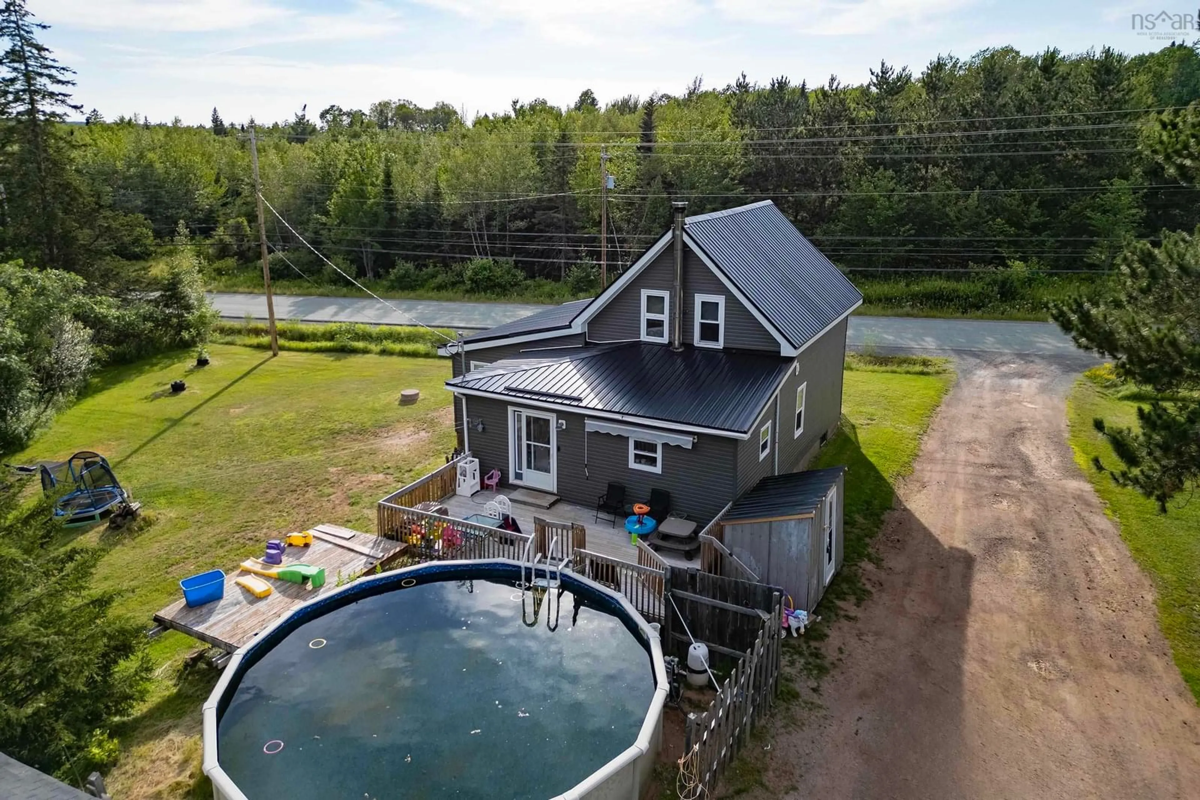 A pic from outside/outdoor area/front of a property/back of a property/a pic from drone, water/lake/river/ocean view for 4062 Highway 321, Oxford Junction Nova Scotia B0M 1P0