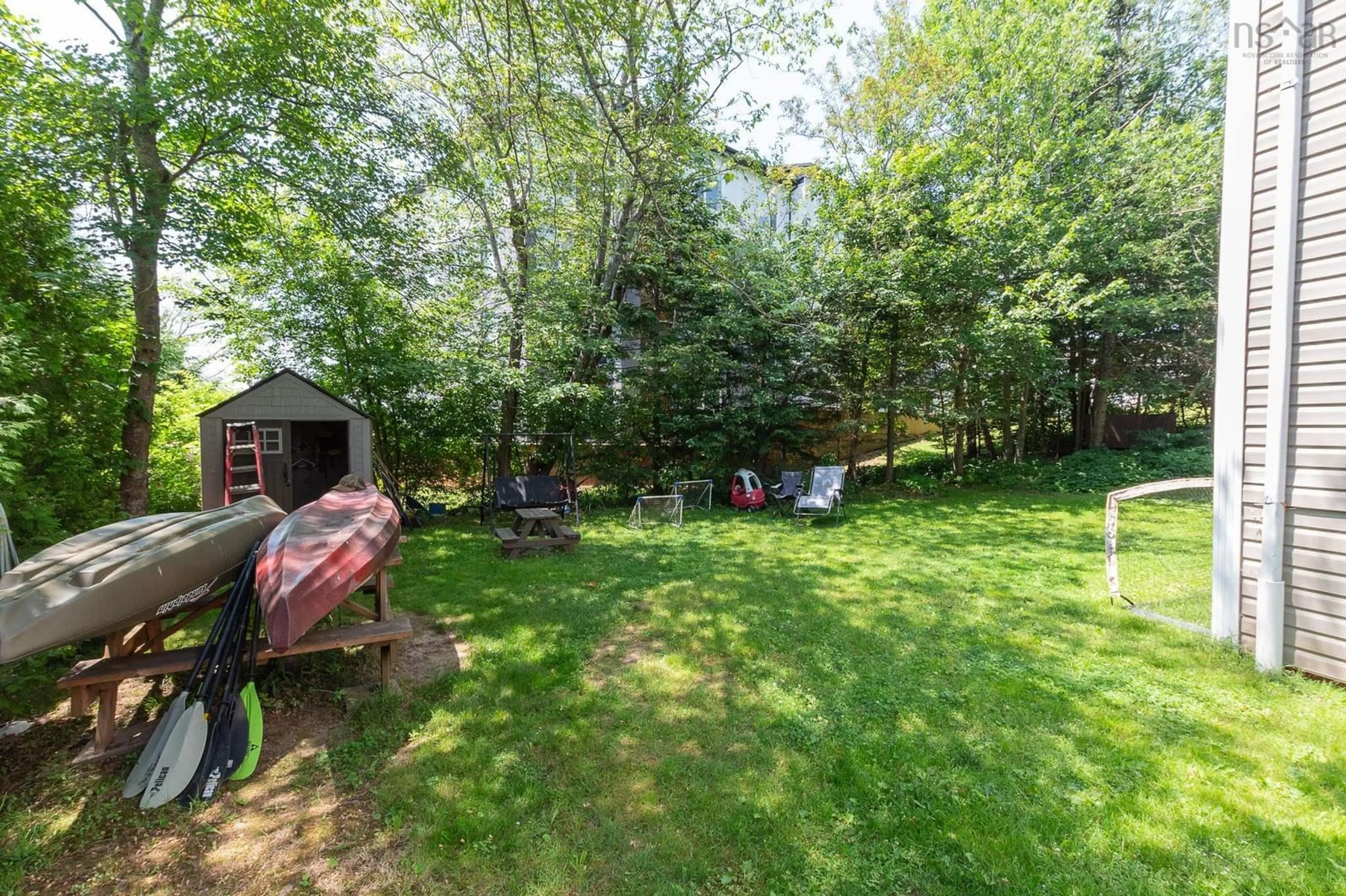 Patio, forest/trees view for 56 Hillcrest Ave, Lower Sackville Nova Scotia B4C 1X1