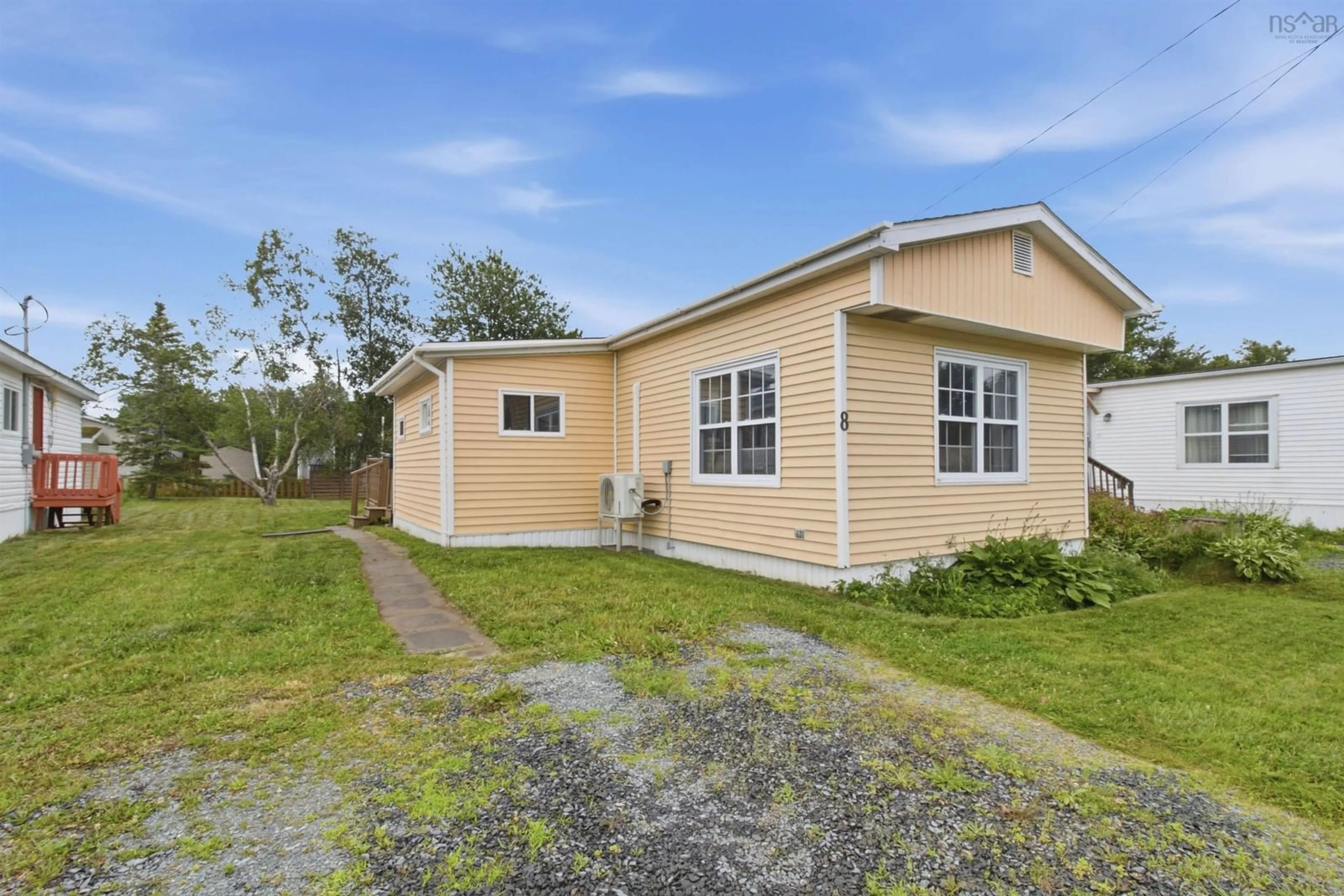 Home with vinyl exterior material, street for 8 Sylvan Ave, Middle Sackville Nova Scotia B4E 3B2