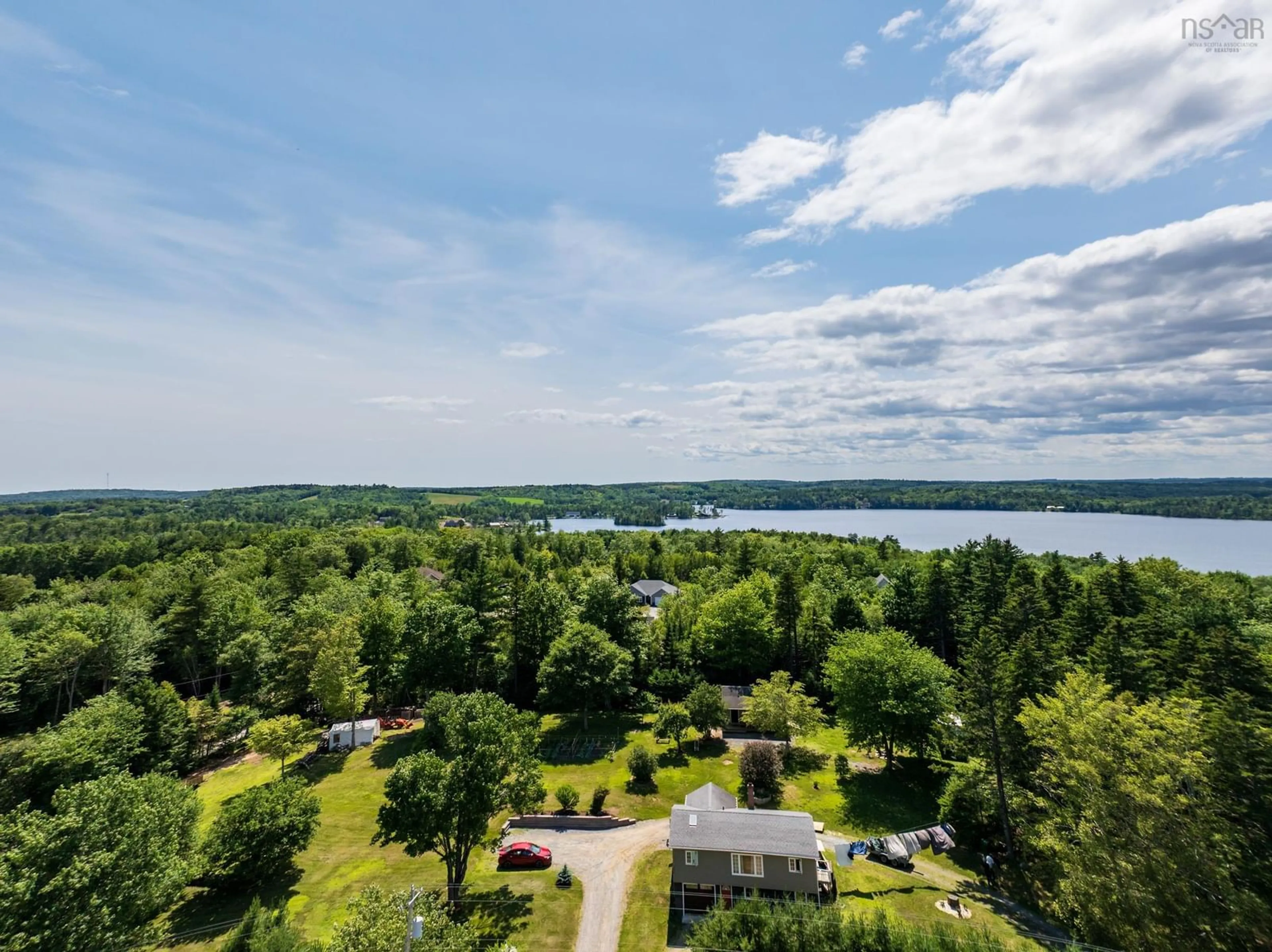 A pic from outside/outdoor area/front of a property/back of a property/a pic from drone, water/lake/river/ocean view for 1077 Conquerall Mills Rd, Conquerall Mills Nova Scotia B4V 6A3