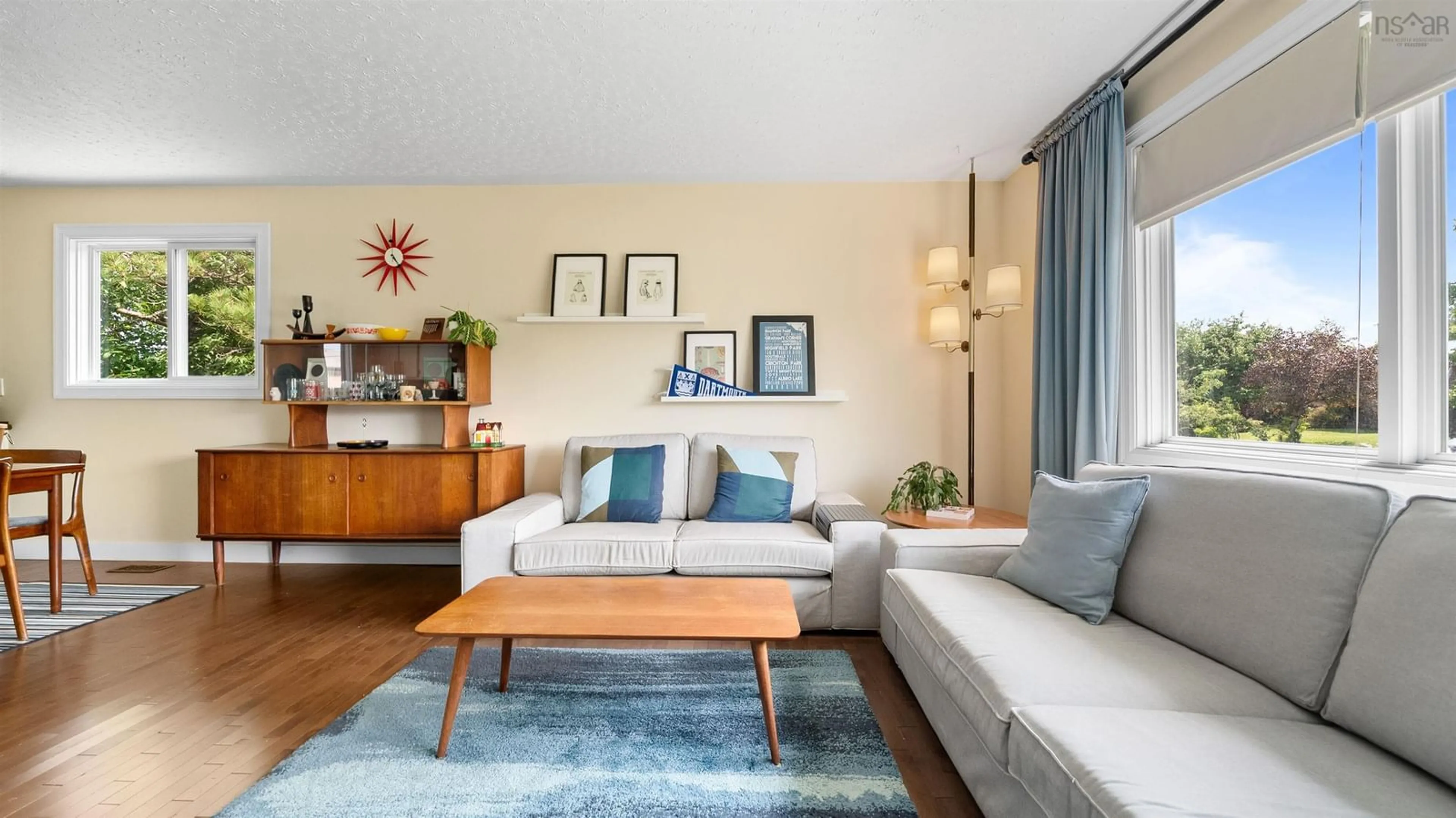 Living room with furniture, wood/laminate floor for 14 Ashgrove Ave, Cole Harbour Nova Scotia B2V 1G1