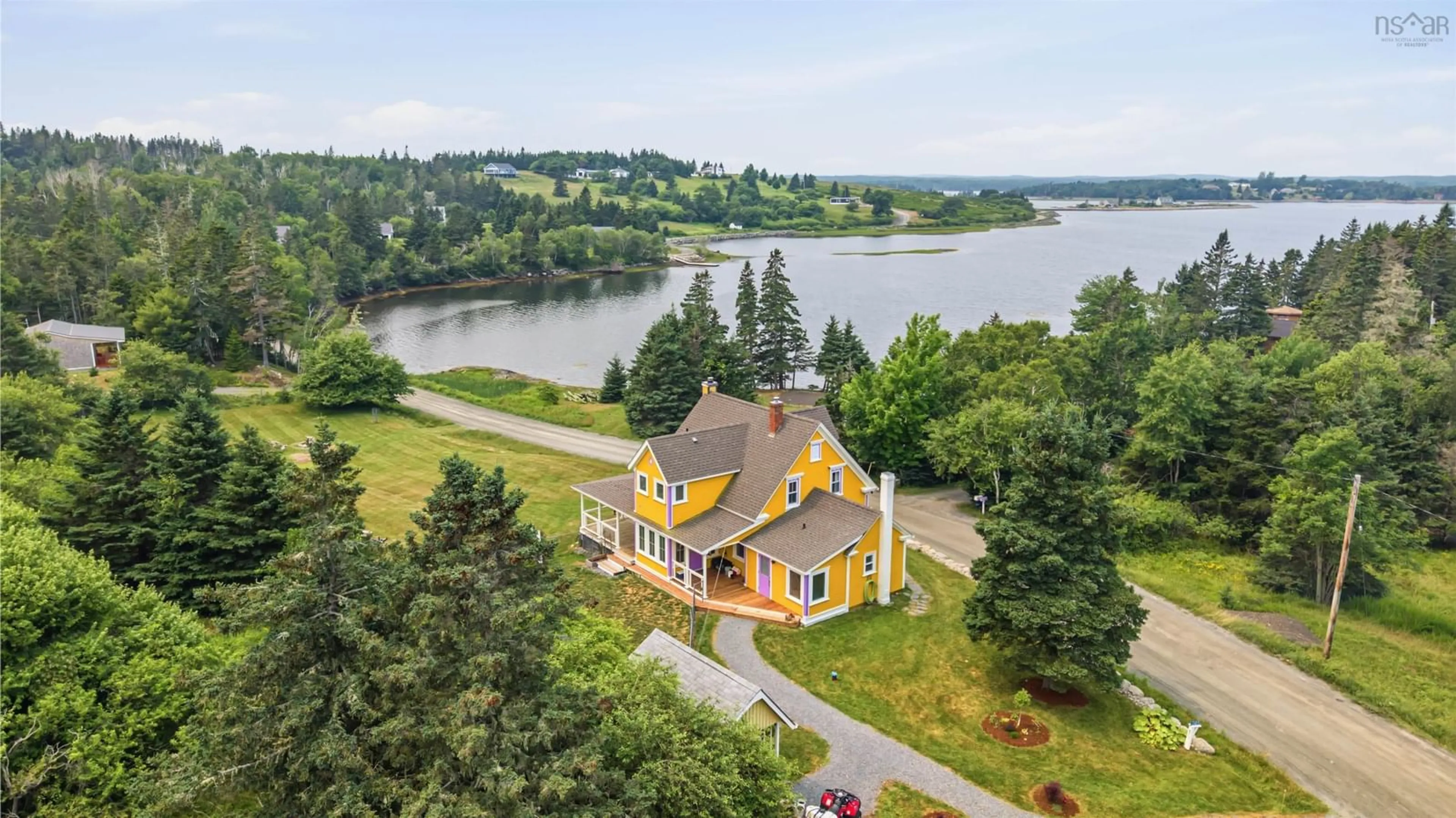 A pic from outside/outdoor area/front of a property/back of a property/a pic from drone, water/lake/river/ocean view for 1127 Feltzen South Rd, Feltzen South Nova Scotia B0J 2X0