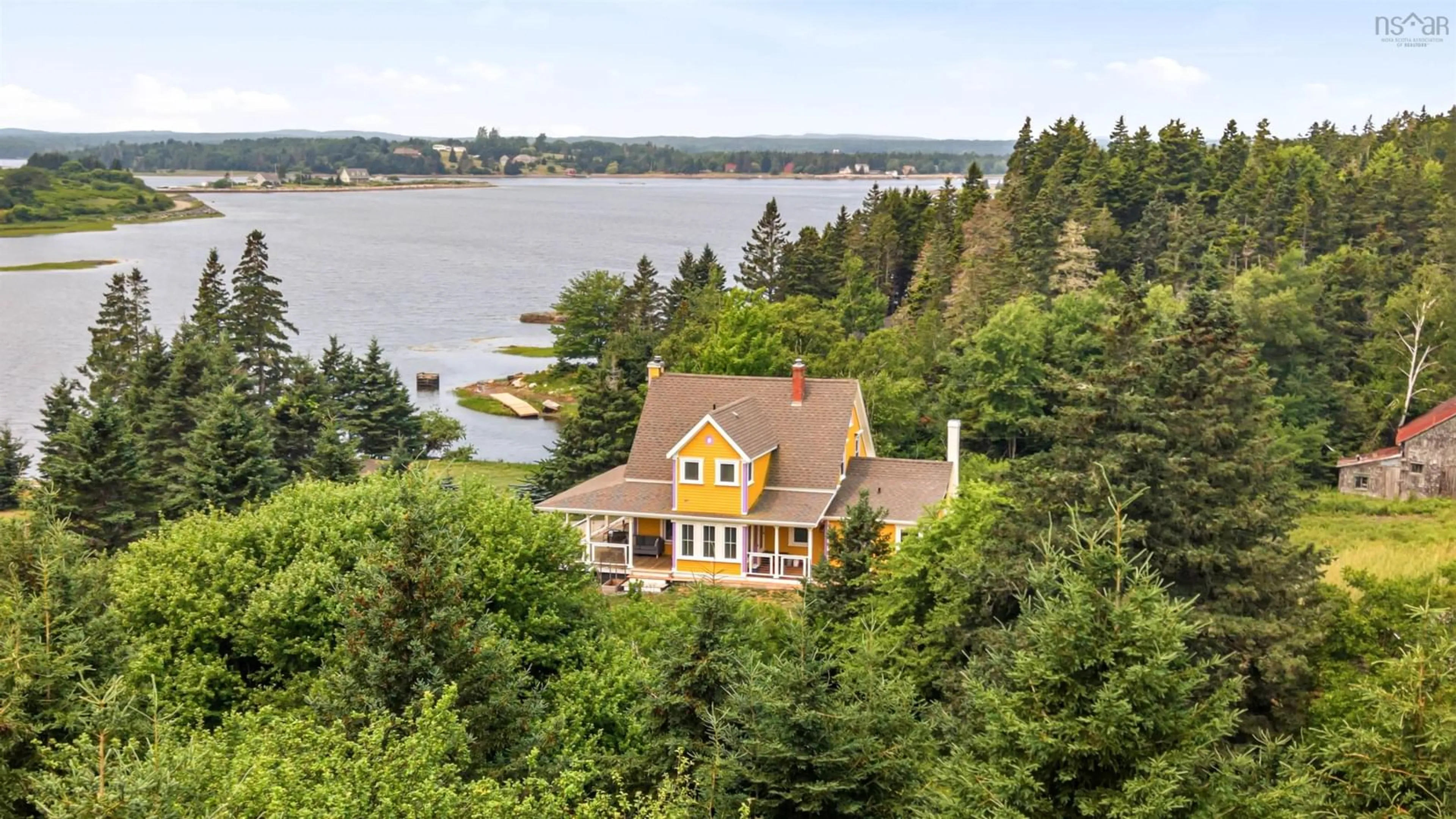 A pic from outside/outdoor area/front of a property/back of a property/a pic from drone, water/lake/river/ocean view for 1127 Feltzen South Rd, Feltzen South Nova Scotia B0J 2X0