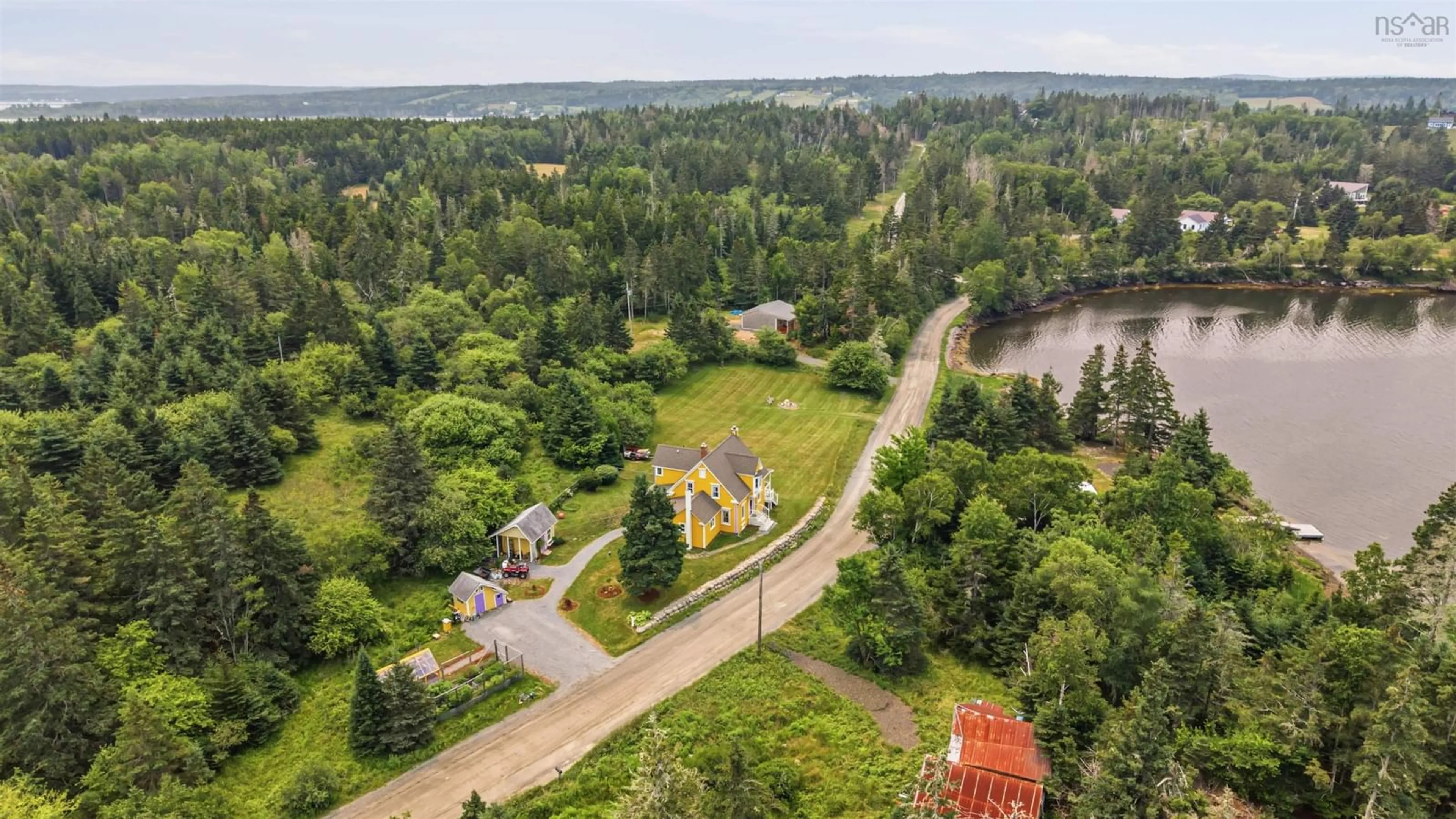 A pic from outside/outdoor area/front of a property/back of a property/a pic from drone, forest/trees view for 1127 Feltzen South Rd, Feltzen South Nova Scotia B0J 2X0