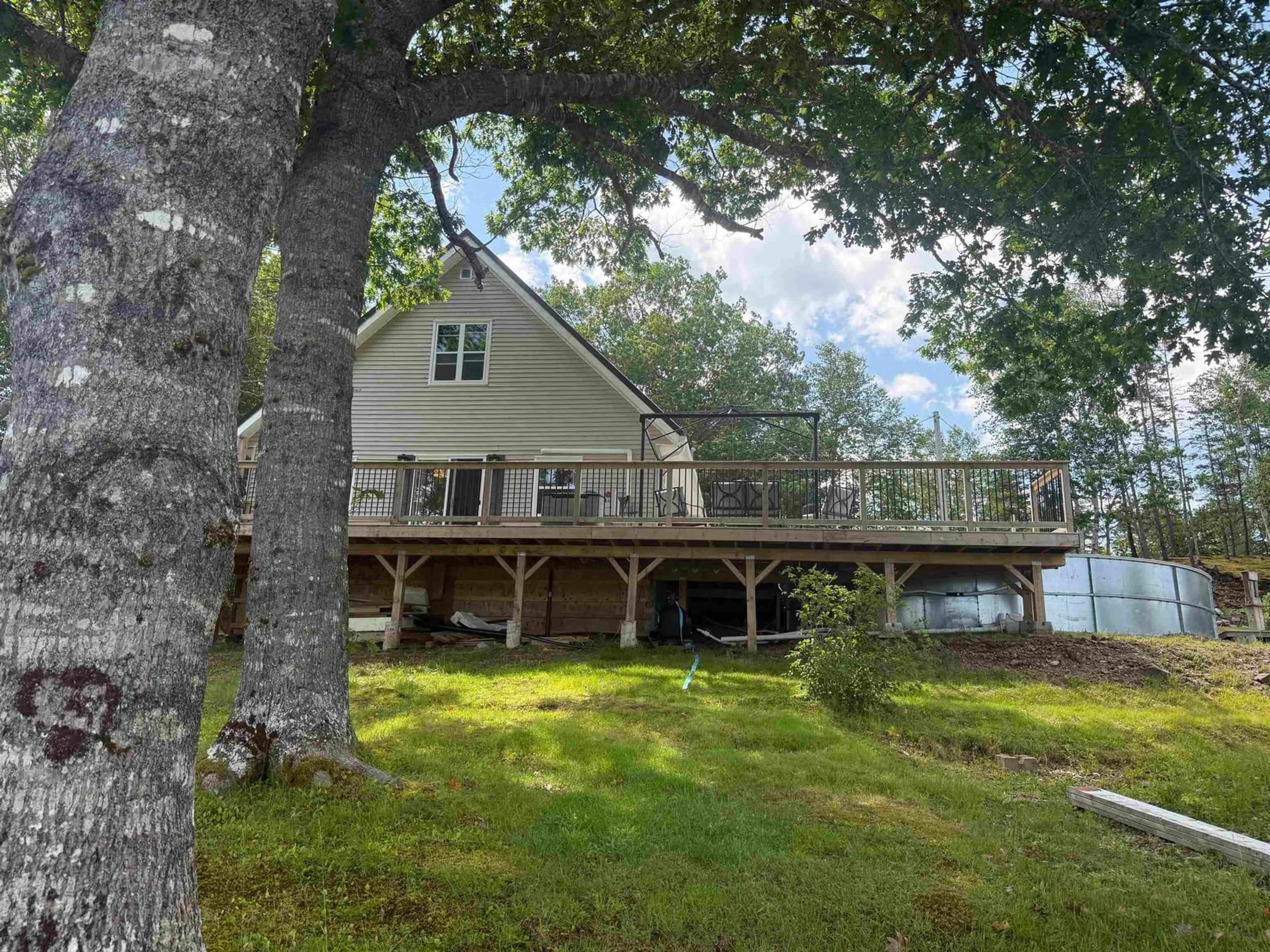 A pic from outside/outdoor area/front of a property/back of a property/a pic from drone, water/lake/river/ocean view for 190 Welsh Rd, Eight Island Lake Nova Scotia B0H 1M0