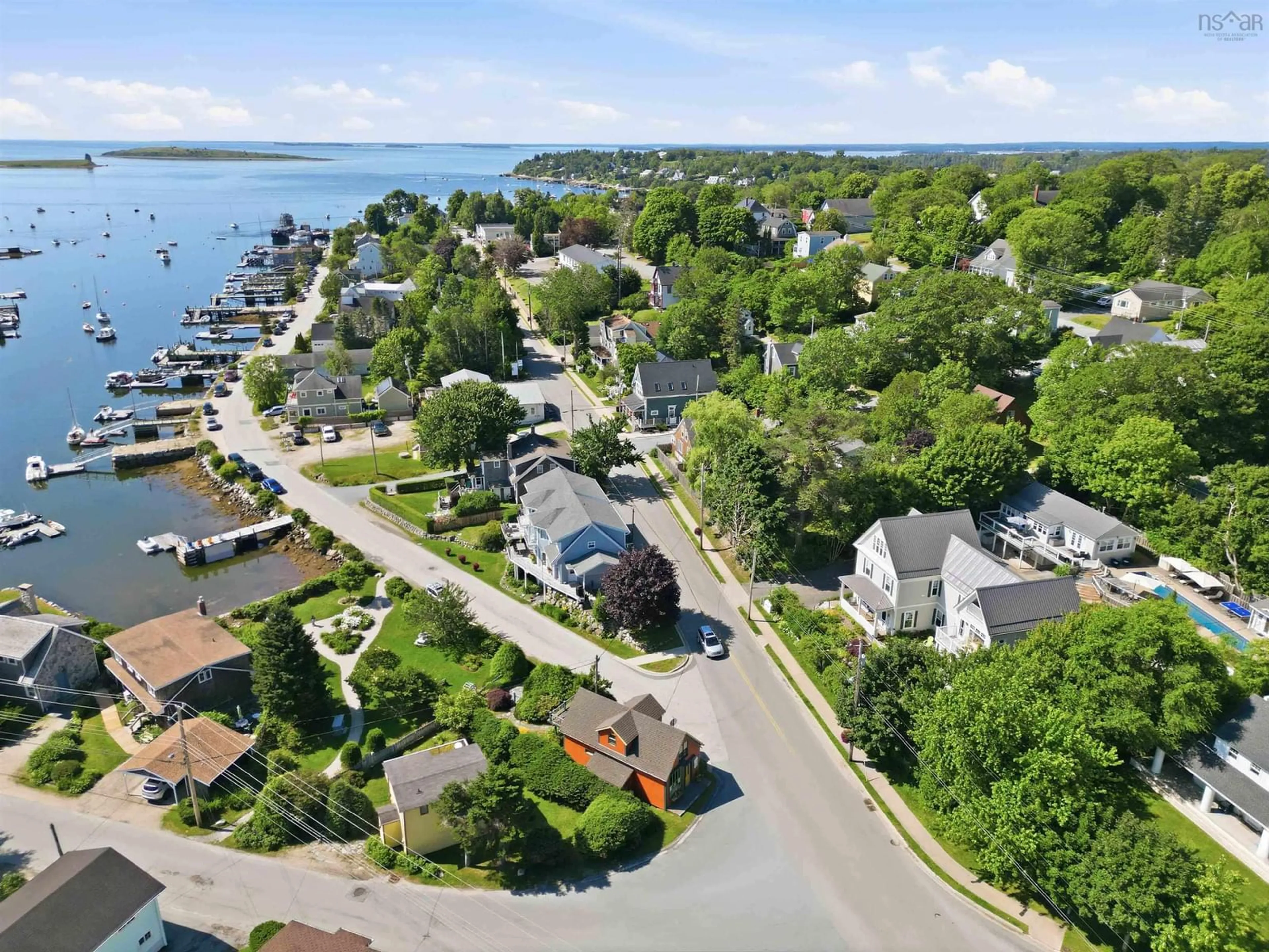 A pic from outside/outdoor area/front of a property/back of a property/a pic from drone, water/lake/river/ocean view for 121 & 123 Duke St, Chester Nova Scotia B0J 1J0