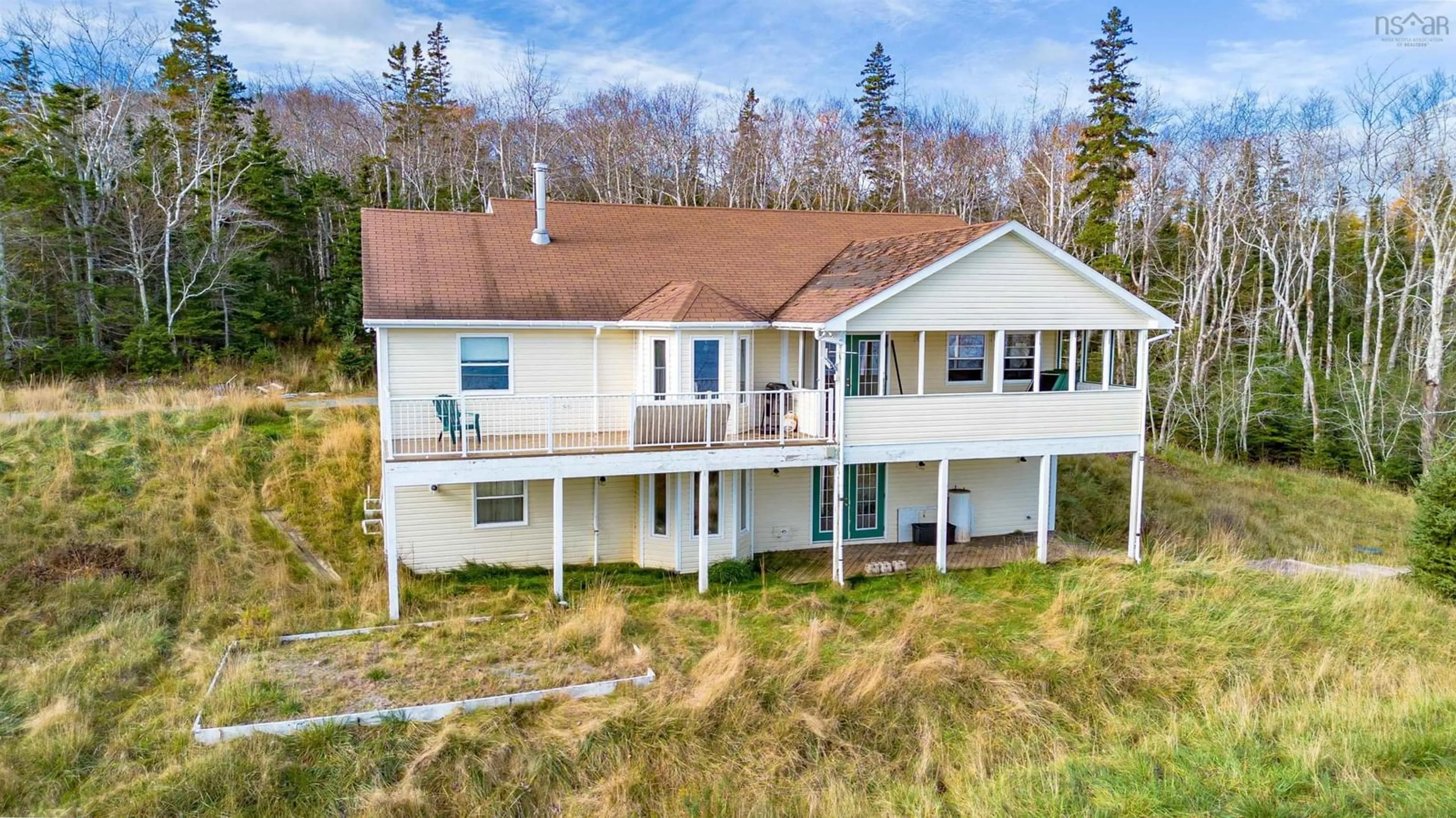 A pic from outside/outdoor area/front of a property/back of a property/a pic from drone, water/lake/river/ocean view for 225 Maple Drive Dr, Cape George Nova Scotia B0E 3B0