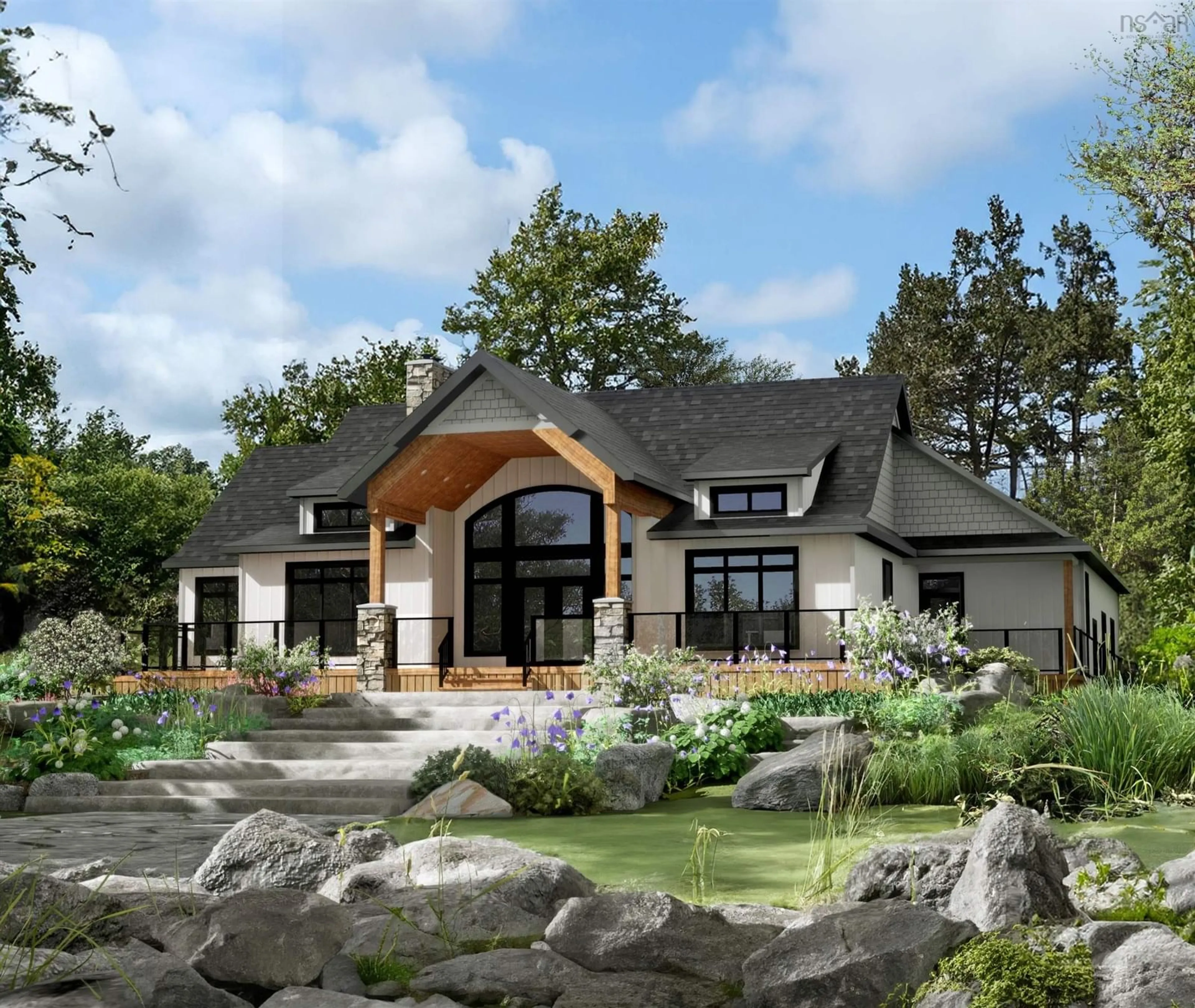 Home with brick exterior material, mountain view for Lot #142 Beach Cove Road, Fox Harbour Nova Scotia B0K 1Y0