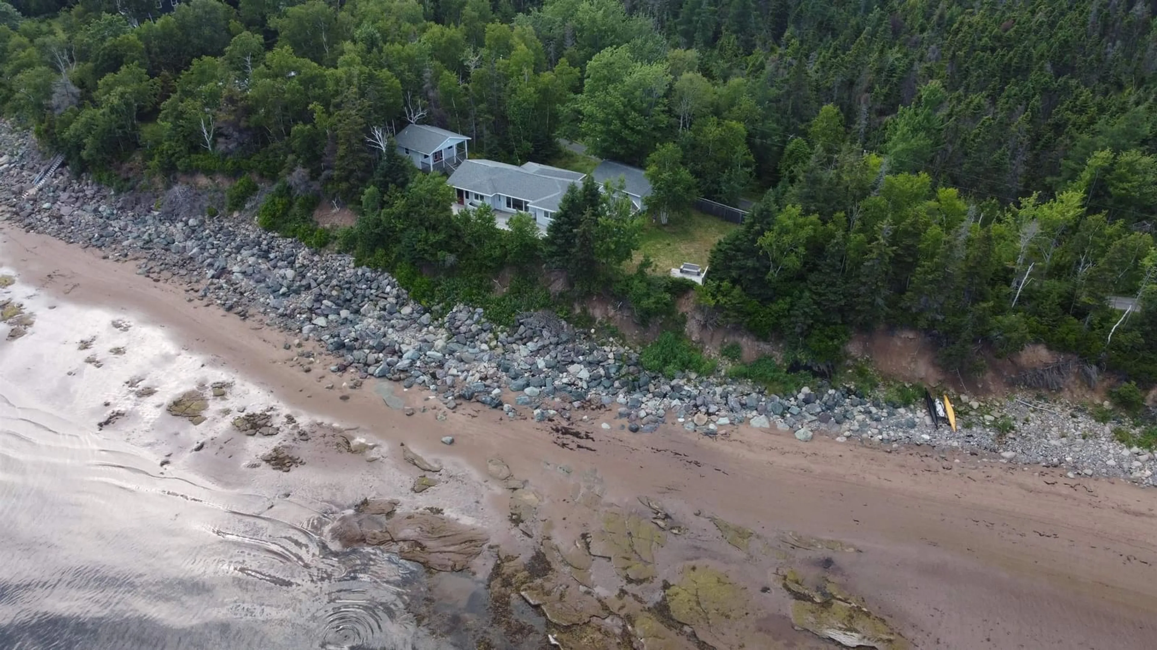 A pic from outside/outdoor area/front of a property/back of a property/a pic from drone, water/lake/river/ocean view for 55 Seacrest Dr, Braeshore Nova Scotia B0K 1H0
