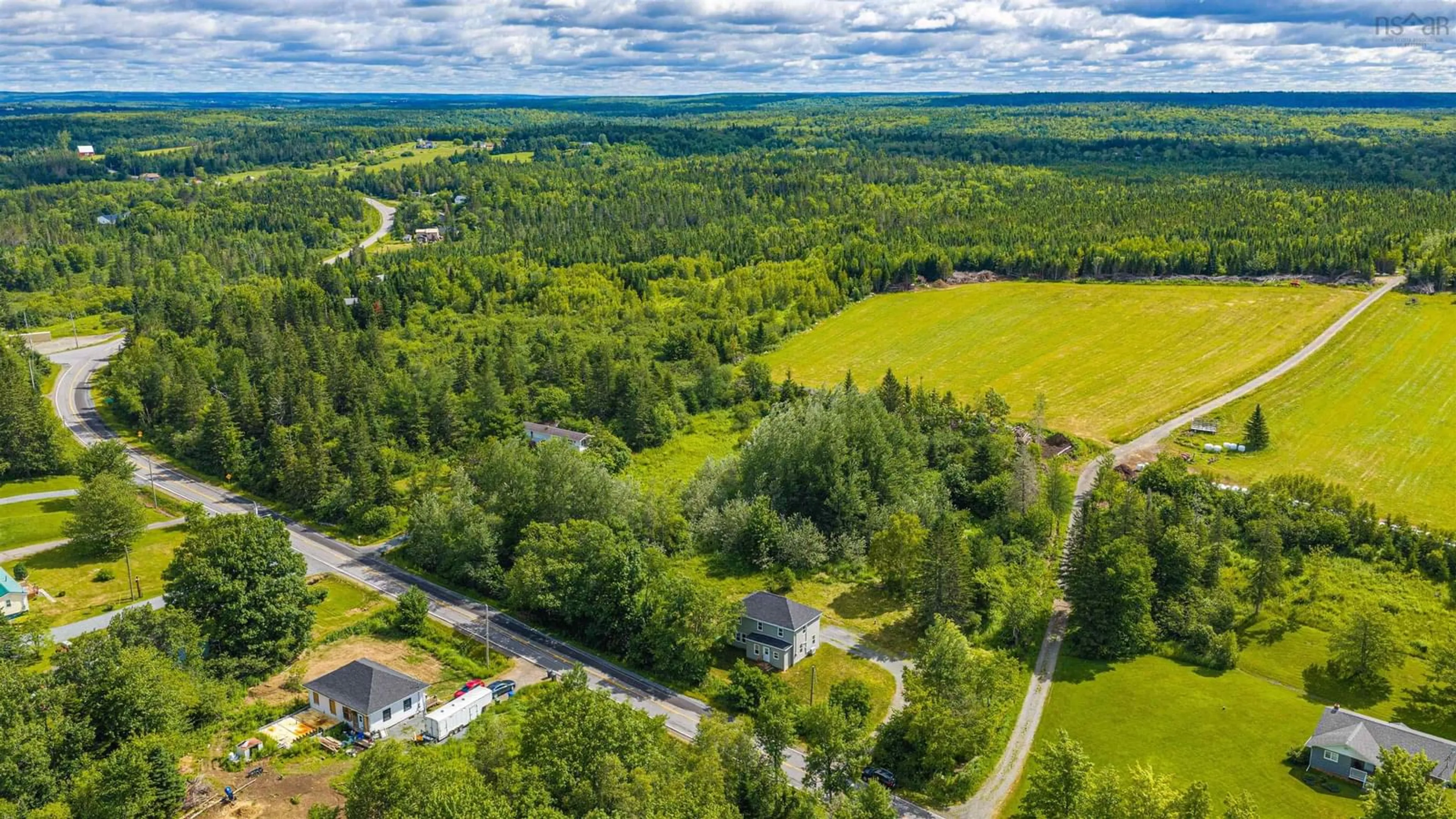 A pic from outside/outdoor area/front of a property/back of a property/a pic from drone, forest/trees view for 4320 Highway 357, Meaghers Grant Nova Scotia B0N 1V0