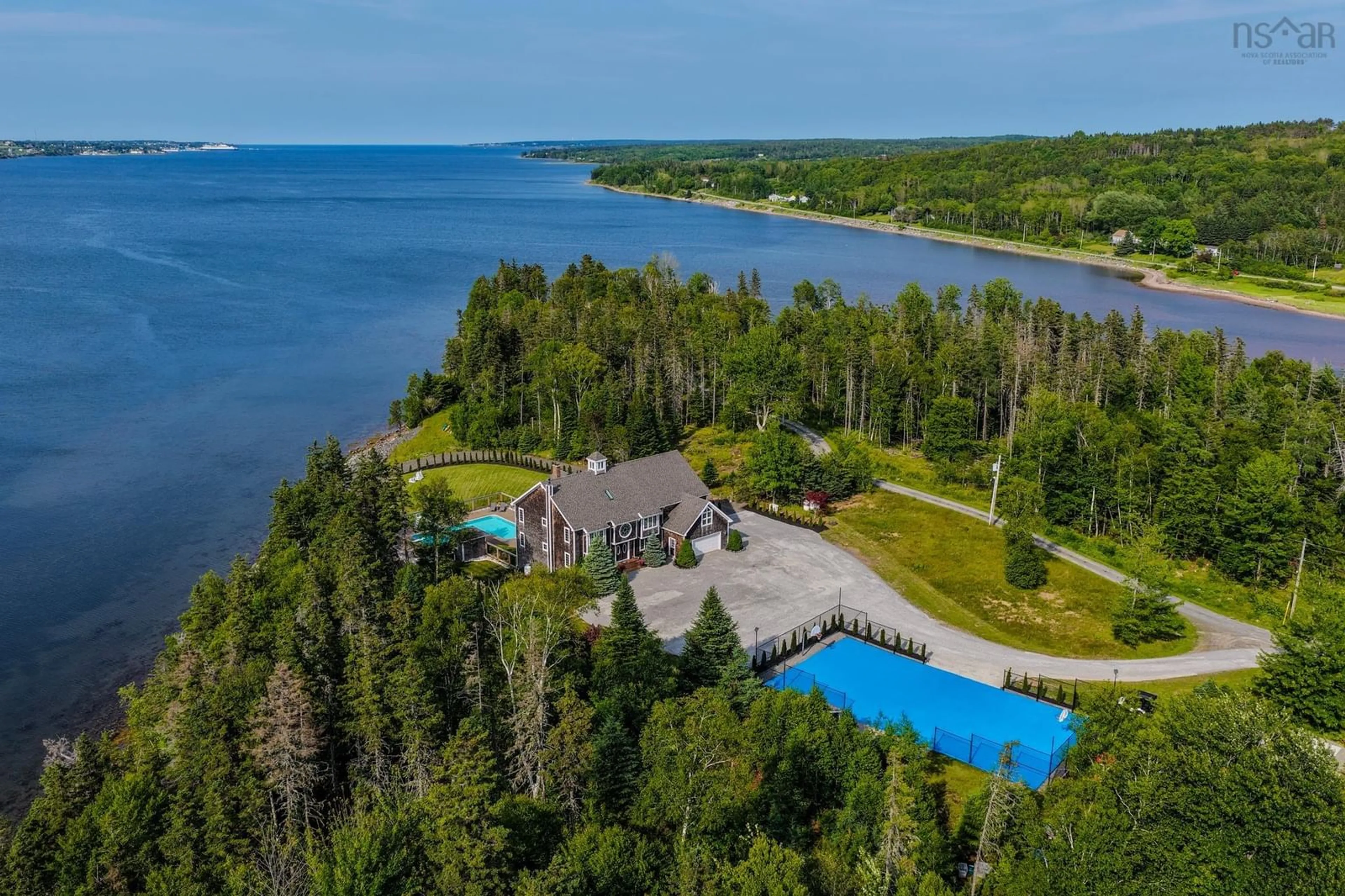 A pic from outside/outdoor area/front of a property/back of a property/a pic from drone, water/lake/river/ocean view for 3190 Point Edward Hwy, Balls Creek Nova Scotia B2A 4P5