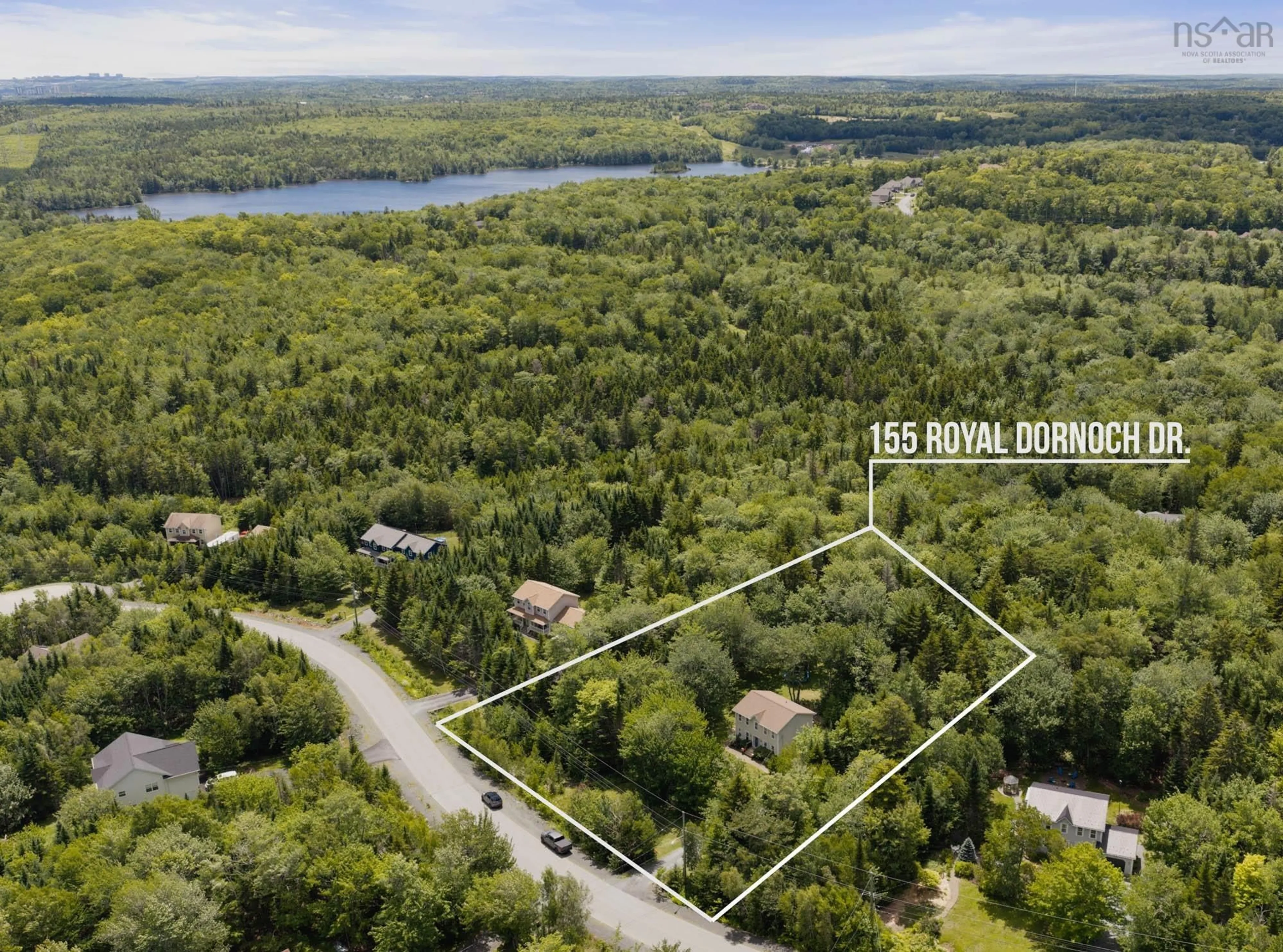 A pic from outside/outdoor area/front of a property/back of a property/a pic from drone, water/lake/river/ocean view for 155 Royal Dornoch Dr, Hammonds Plains Nova Scotia B4B 1X4