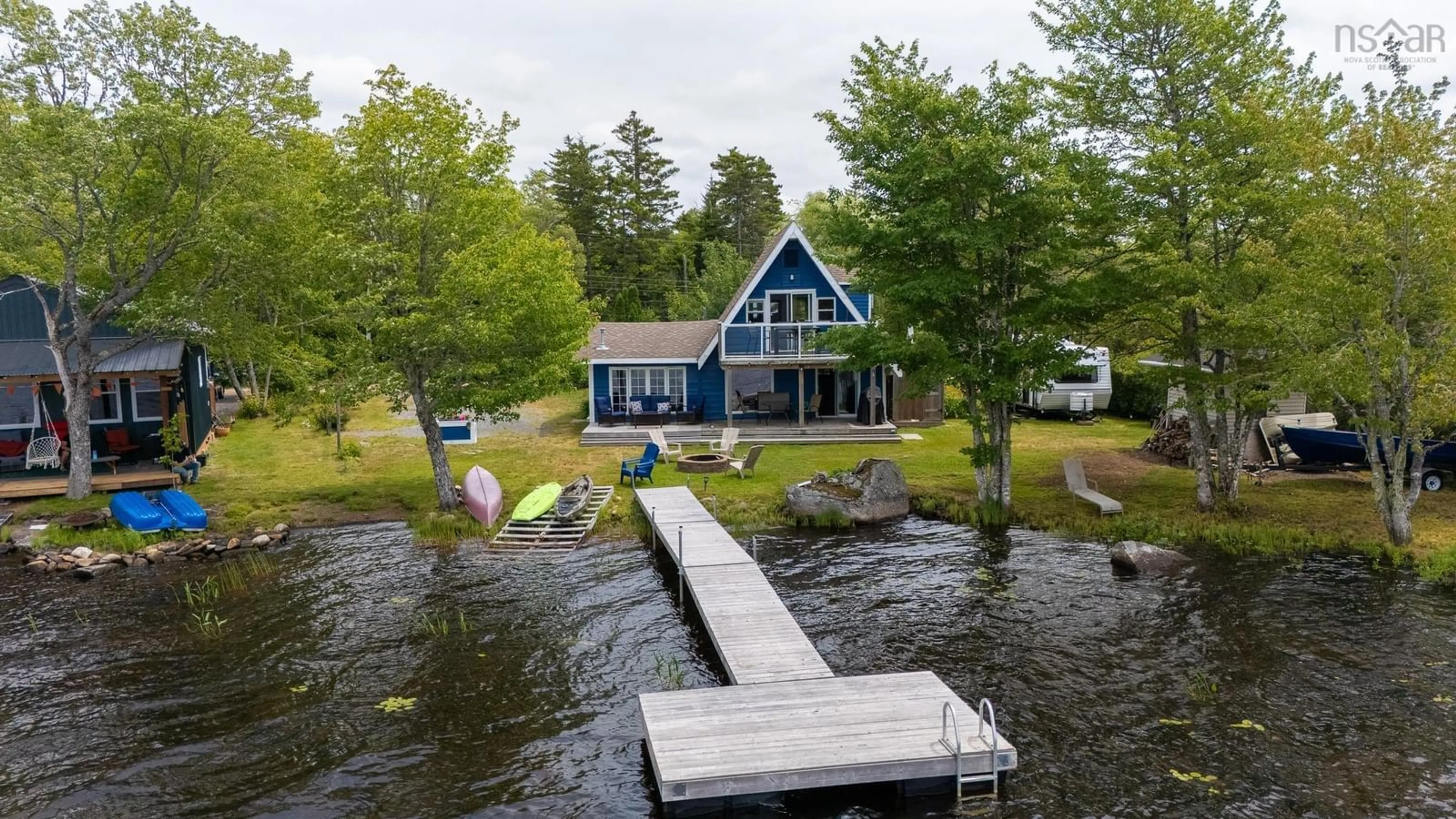 A pic from outside/outdoor area/front of a property/back of a property/a pic from drone, water/lake/river/ocean view for 266 Hunts Lake Rd, Aldersville Nova Scotia B0T 1L0