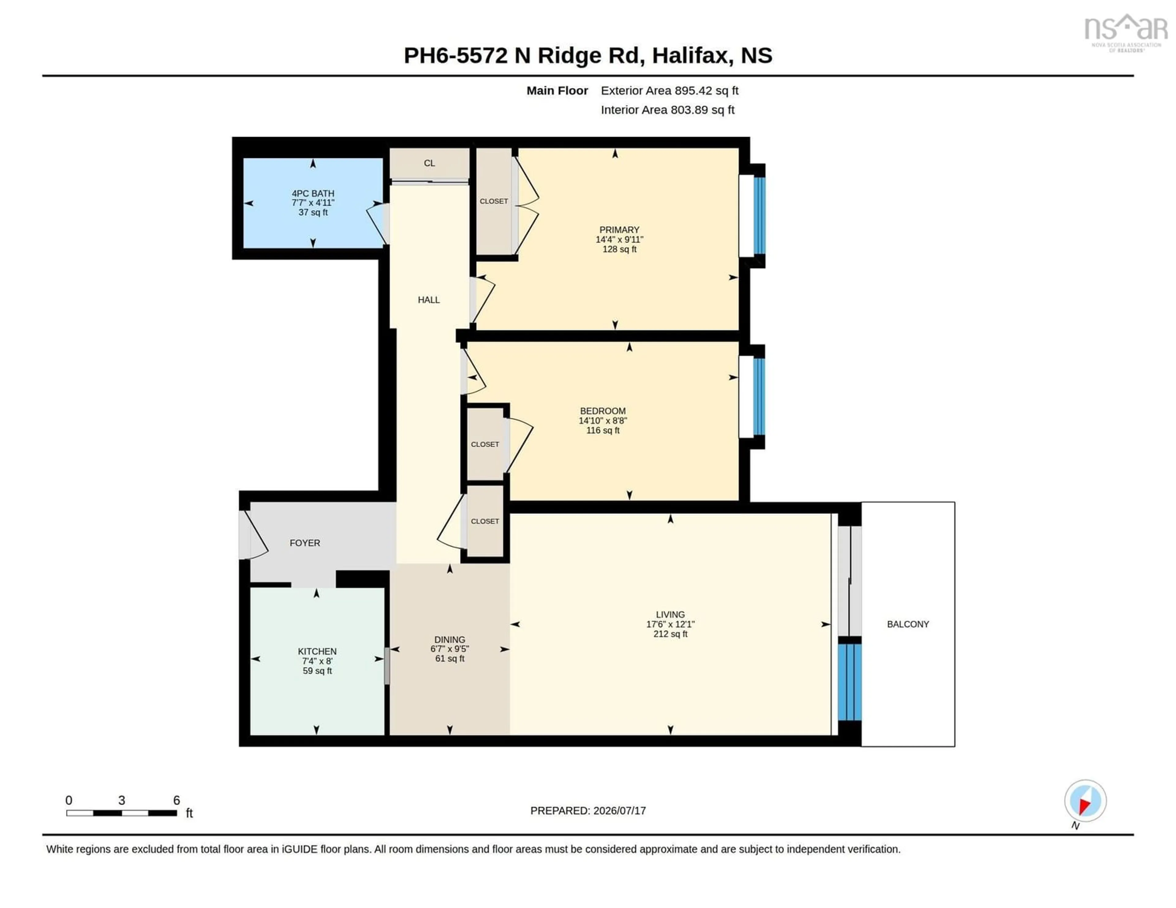 Floor plan for 5572 North Ridge Rd #PH6, Halifax Nova Scotia B3K 5K2