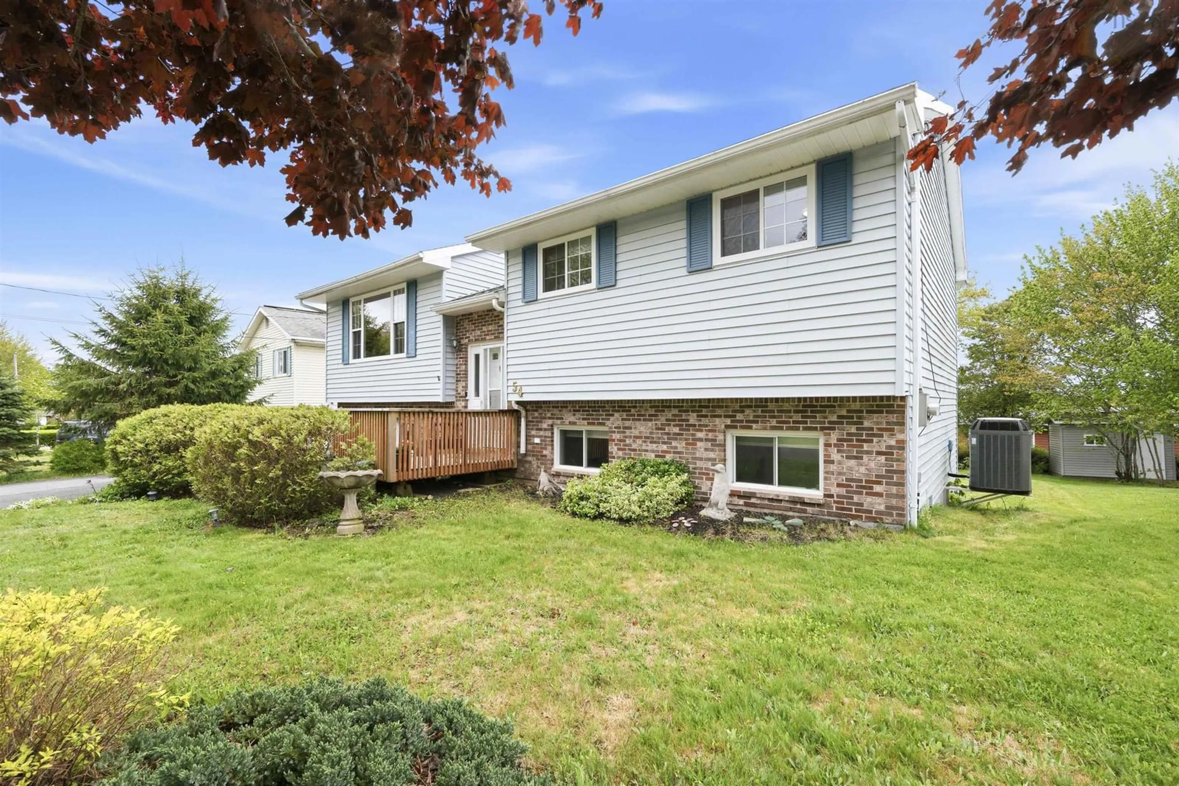 Home with vinyl exterior material, street for 54 Cartier Cres, Lower Sackville Nova Scotia B4C 3K7