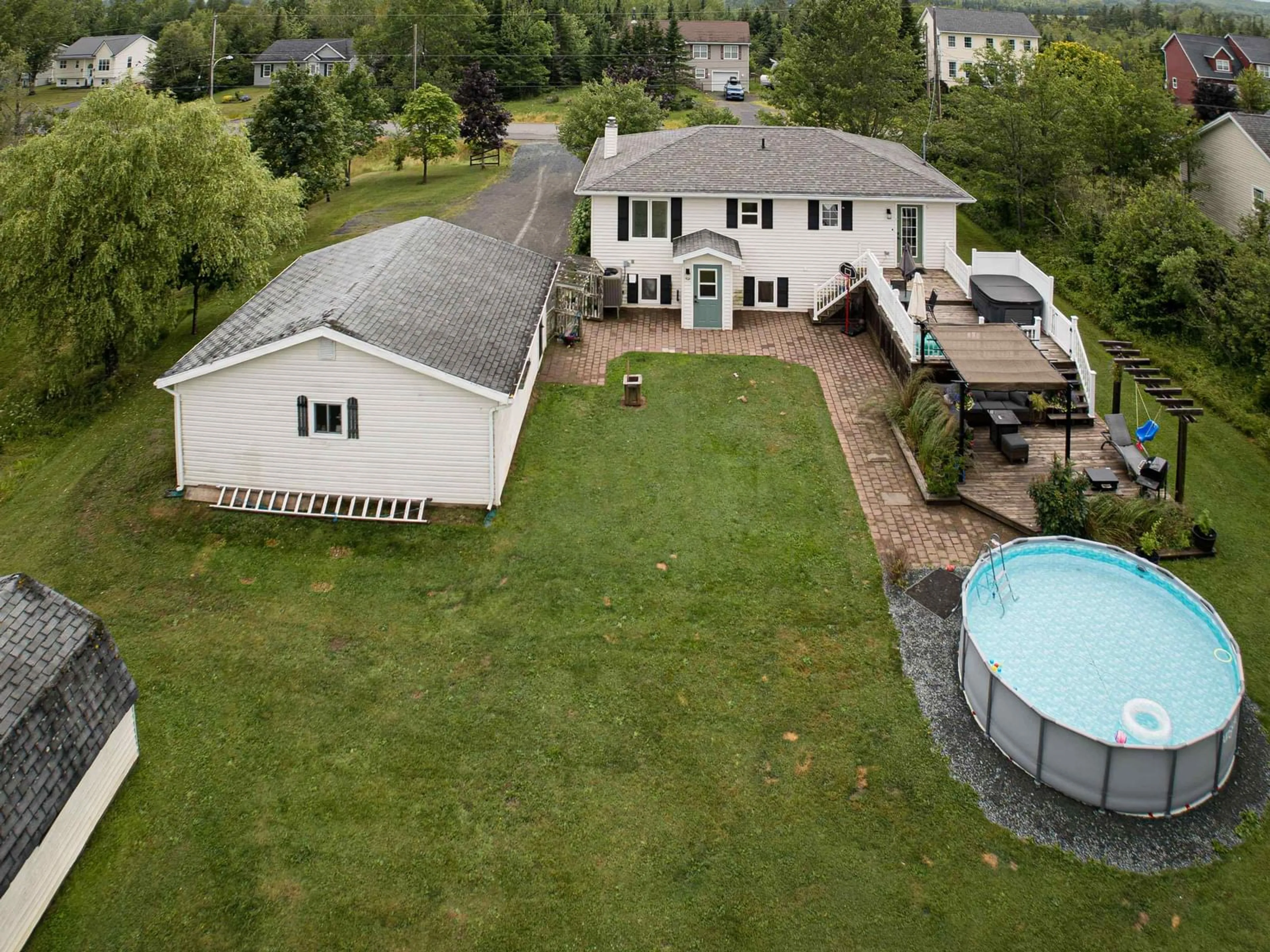 A pic from outside/outdoor area/front of a property/back of a property/a pic from drone, water/lake/river/ocean view for 81 Bonavista Ave, Hilden Nova Scotia B0N 1C0