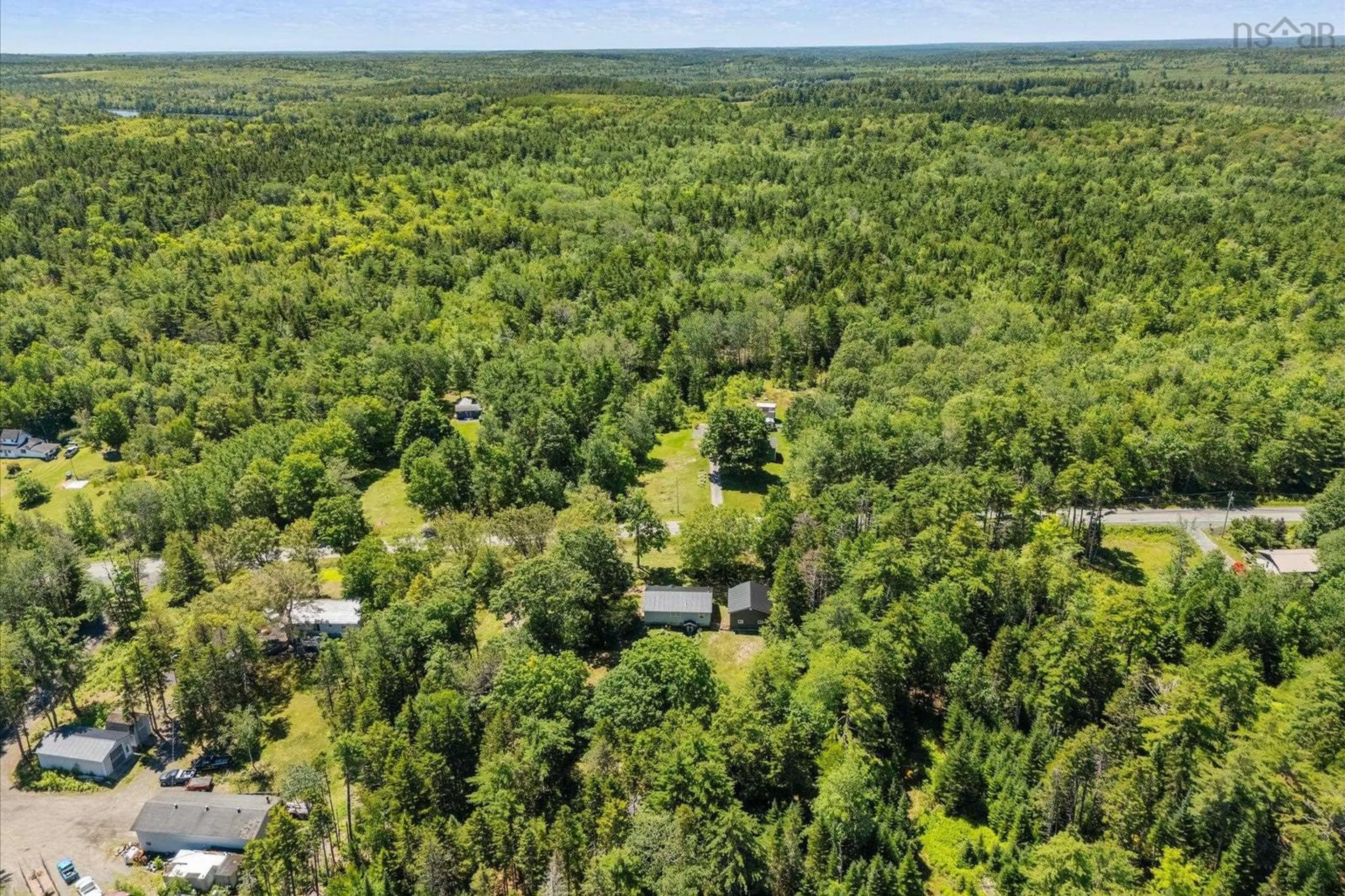 A pic from outside/outdoor area/front of a property/back of a property/a pic from drone, forest/trees view for 5720 Highway 325, West Clifford Nova Scotia B4V 8G8