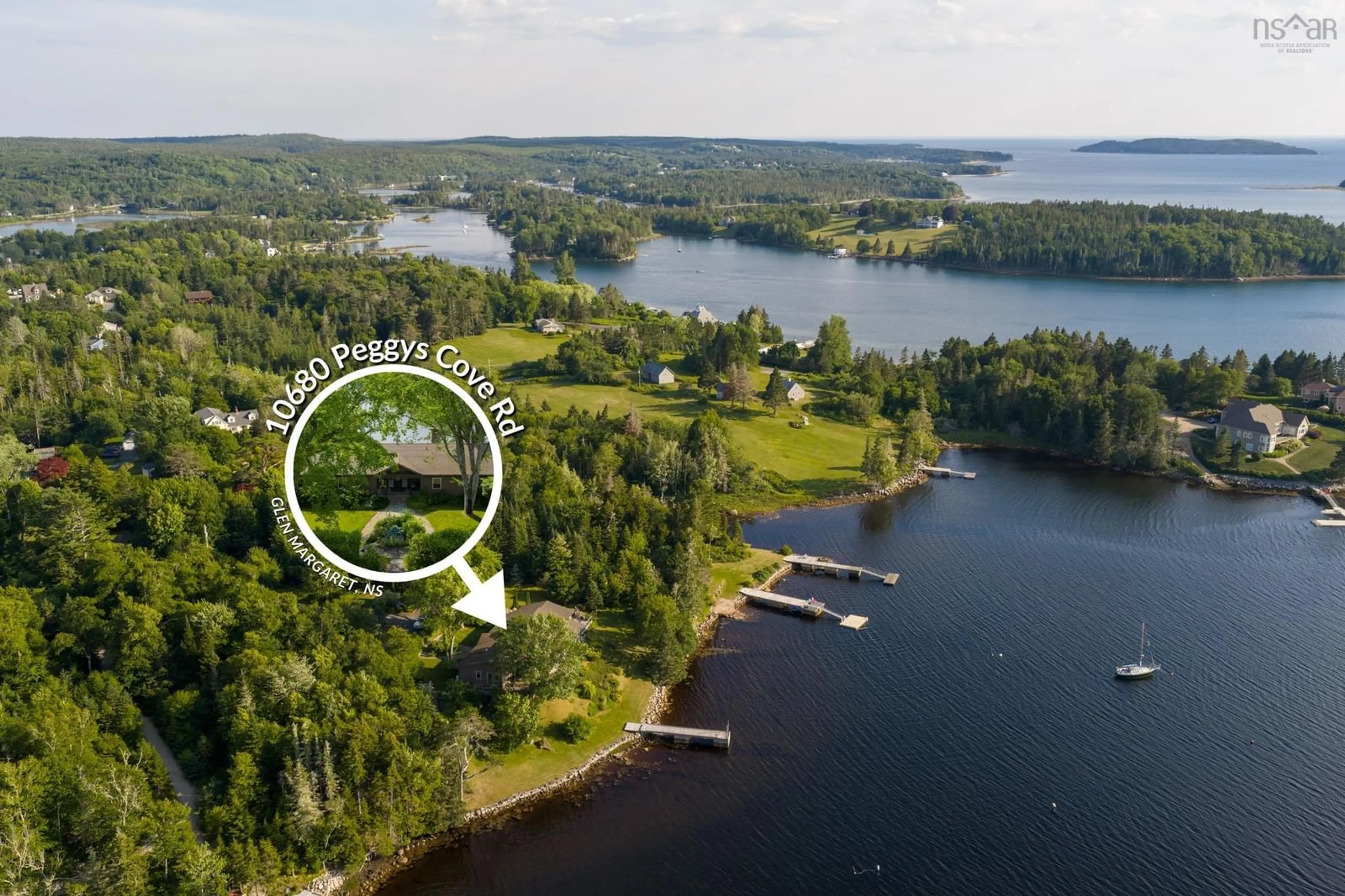 A pic from outside/outdoor area/front of a property/back of a property/a pic from drone, water/lake/river/ocean view for 10680 Peggys Cove Rd, Glen Margaret Nova Scotia B3Z 3E6