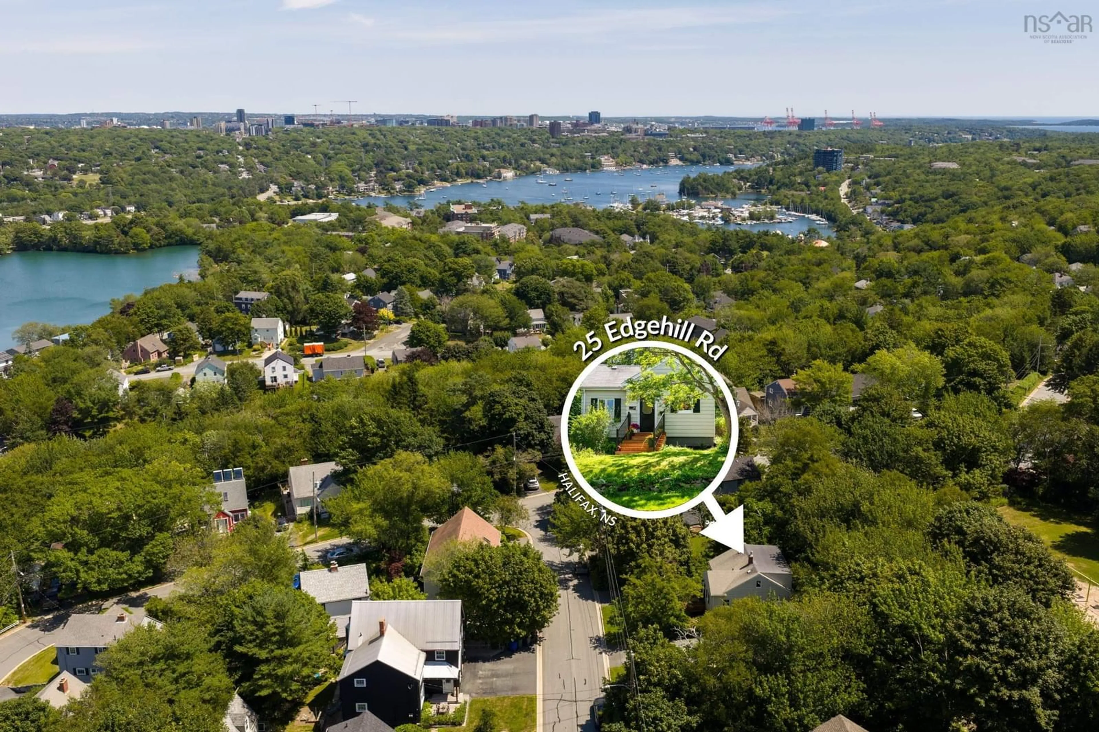 A pic from outside/outdoor area/front of a property/back of a property/a pic from drone, water/lake/river/ocean view for 25 Edgehill Rd, Halifax Nova Scotia B3N 1G5