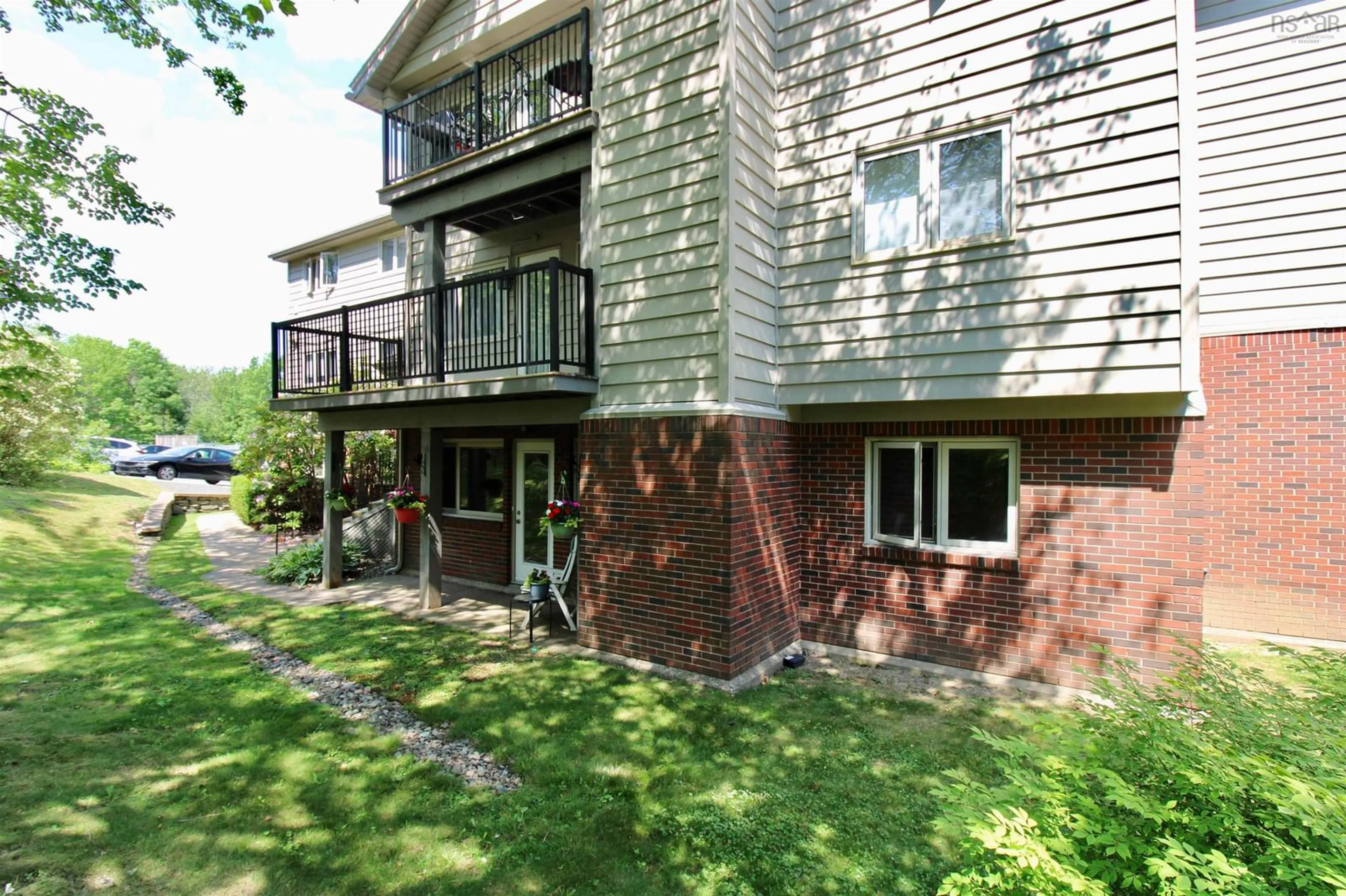 Patio, water/lake/river/ocean view for 63 Farnham Gate Rd #102, Halifax Nova Scotia B3M 4A7