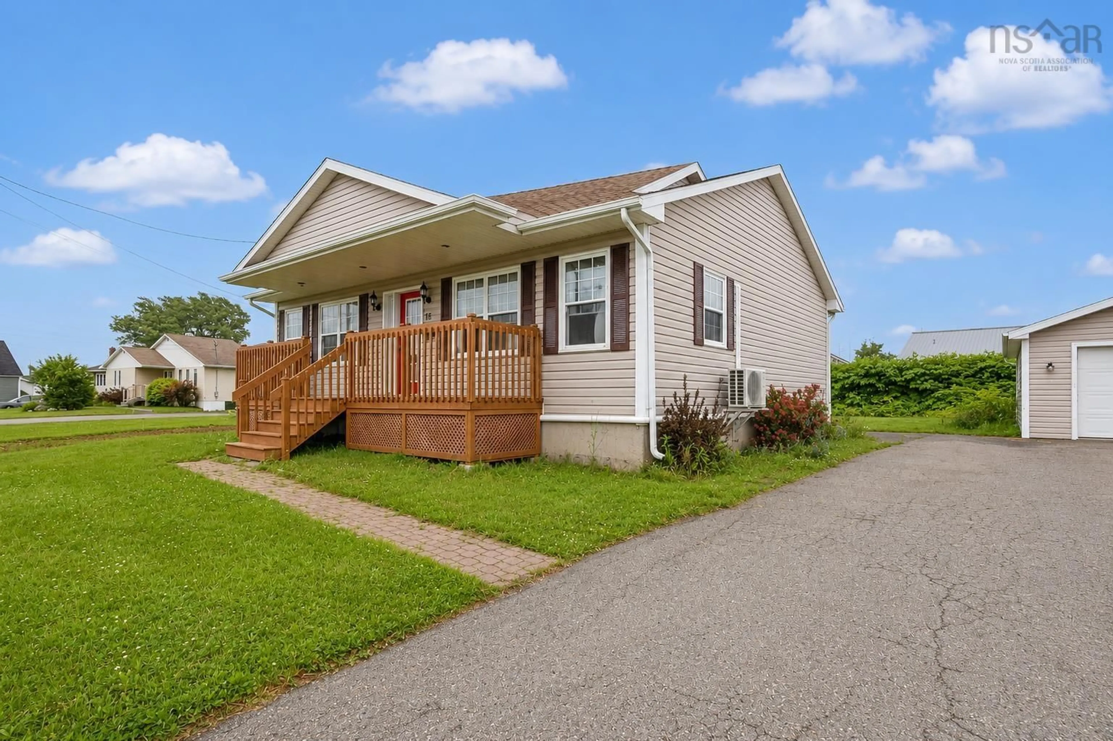 Home with vinyl exterior material, street for 16 Water St, Glace Bay Nova Scotia B1A 1R3